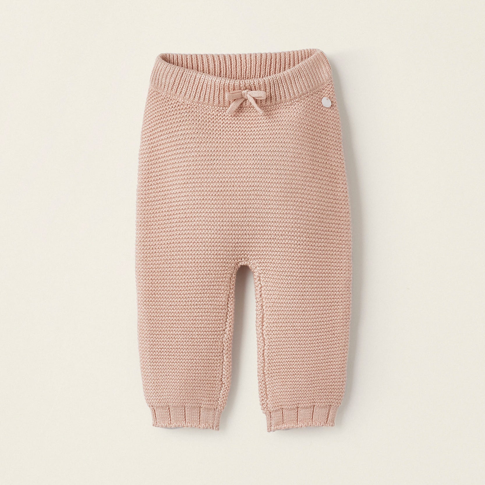 Knit Trousers for Newborn Girls, Light Pink