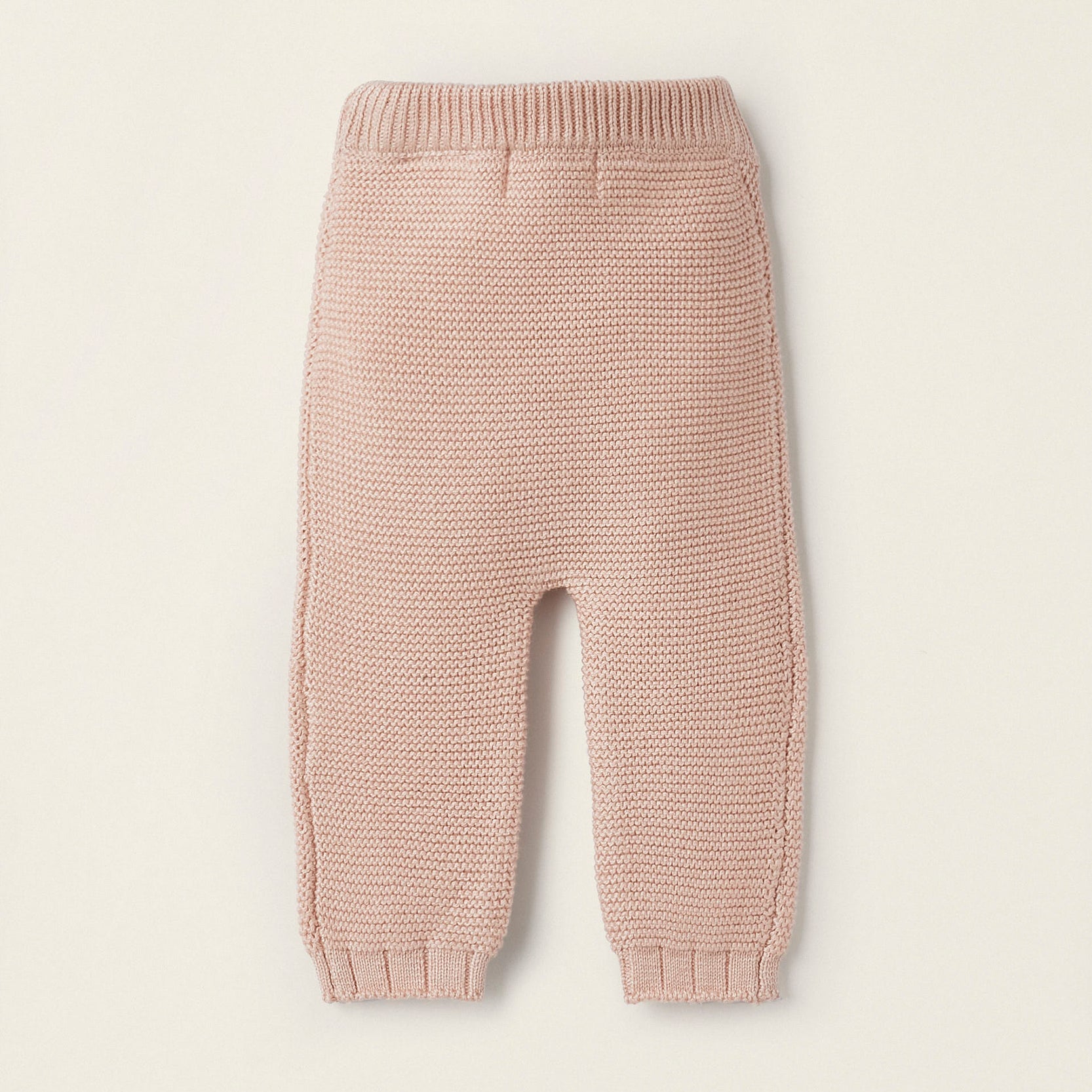 Knit Trousers for Newborn Girls, Light Pink
