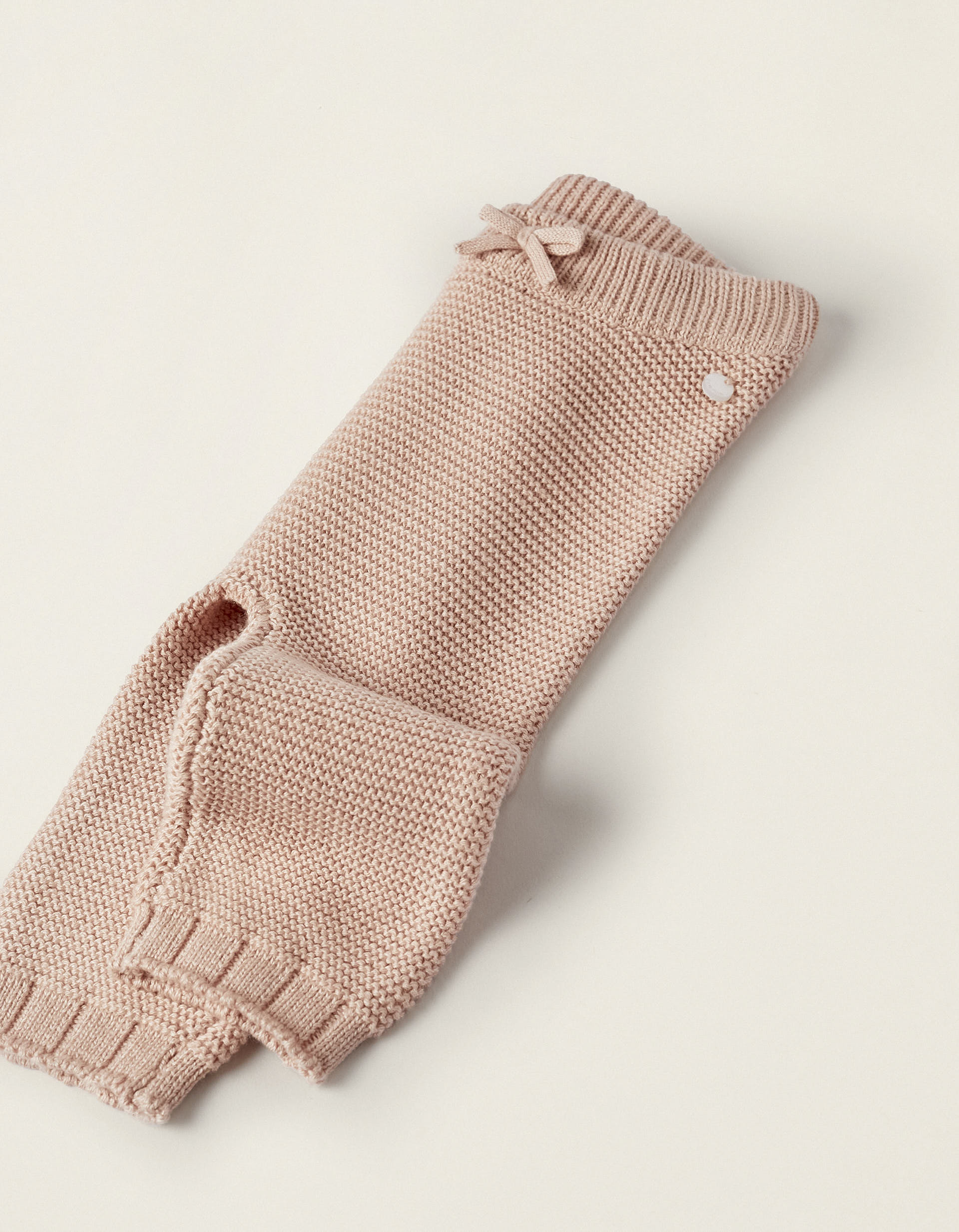 Knit Trousers for Newborn Girls, Light Pink