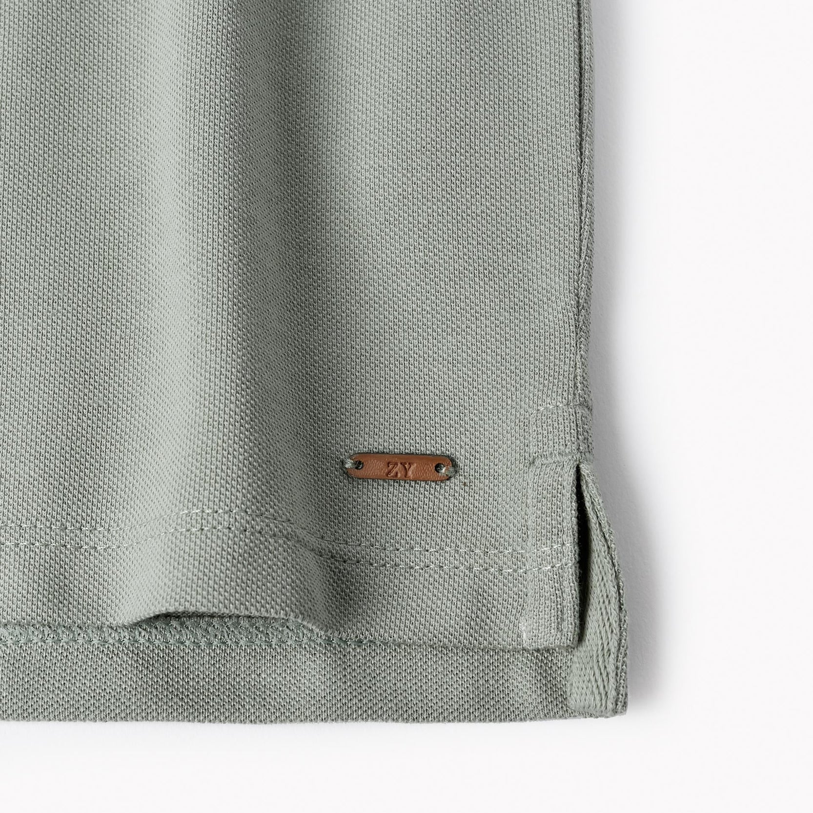 Long Sleeve Piqué Polo for Boys, Light Green