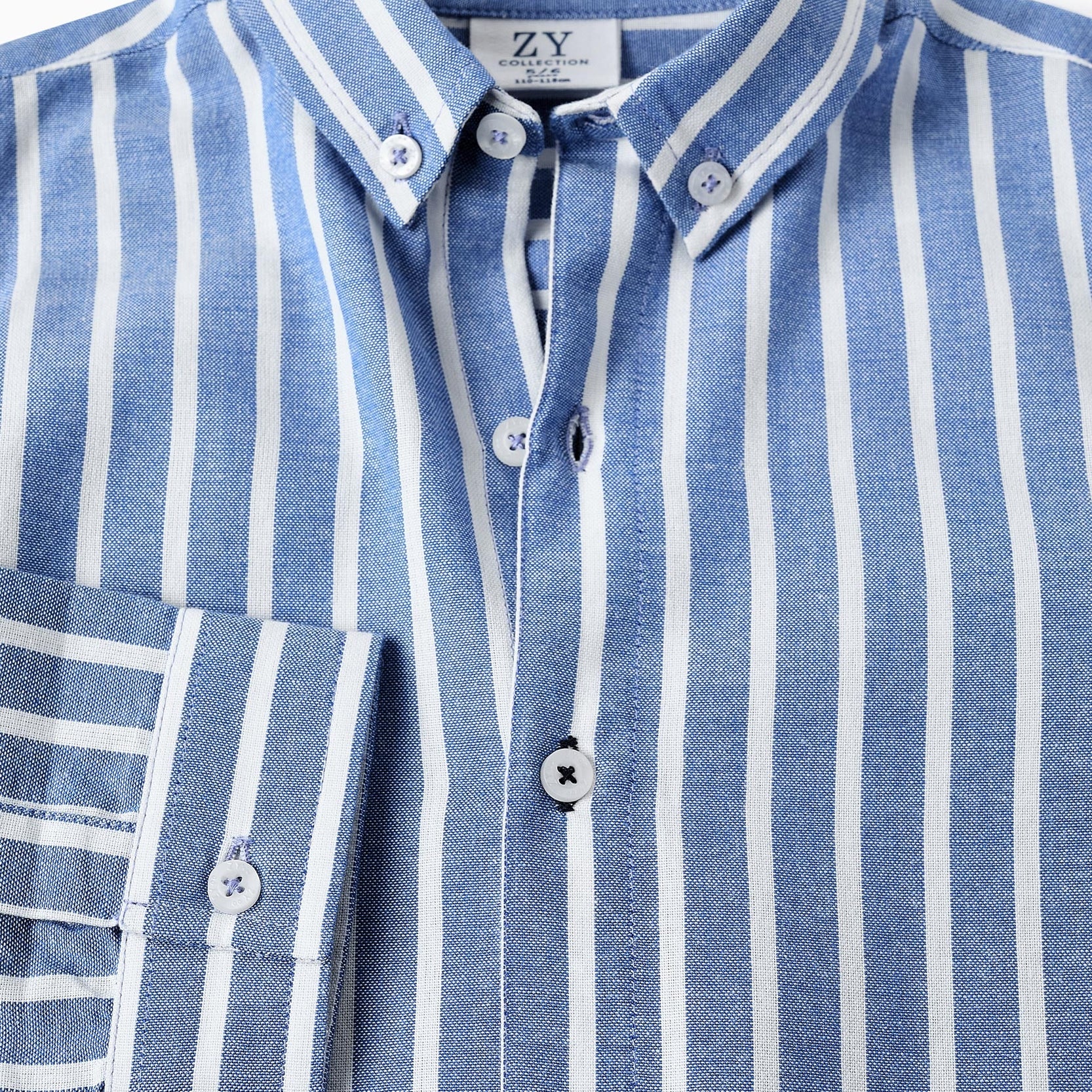 Cotton Striped Shirt for Boys, Blue/White