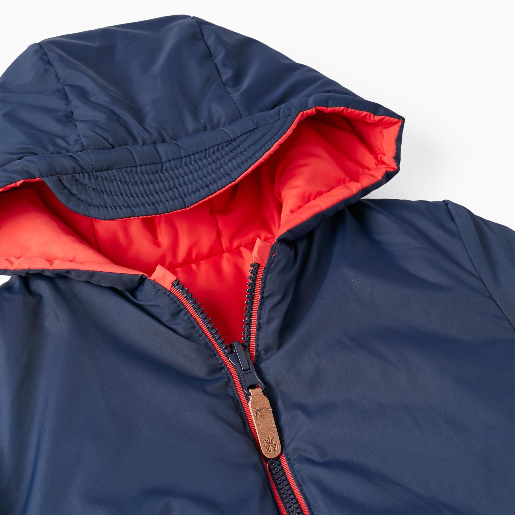 Reversible Padded Jacket for Boys, Red/Dark Blue