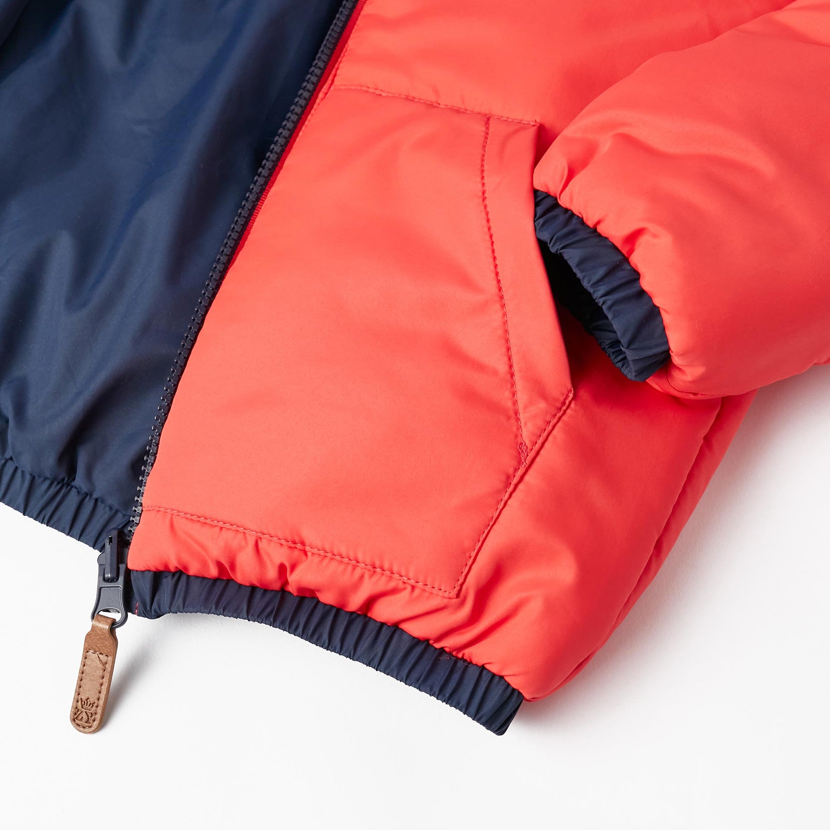 Reversible Padded Jacket for Boys, Red/Dark Blue
