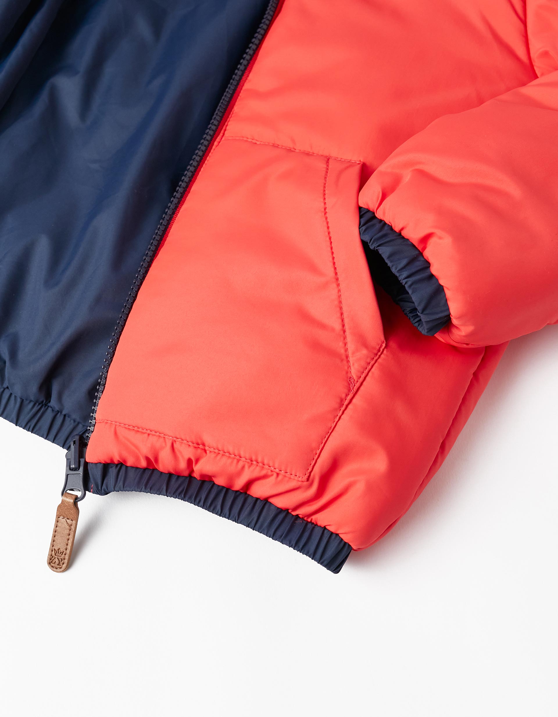 Reversible Padded Jacket for Boys, Red/Dark Blue