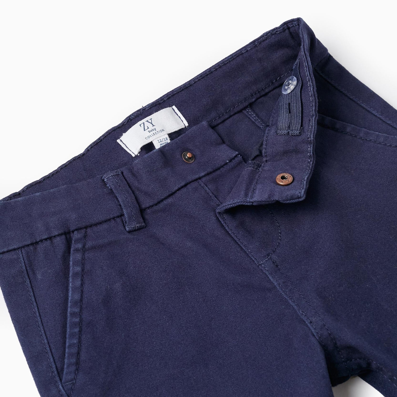 Twill Trousers for Baby Boys, Dark Blue