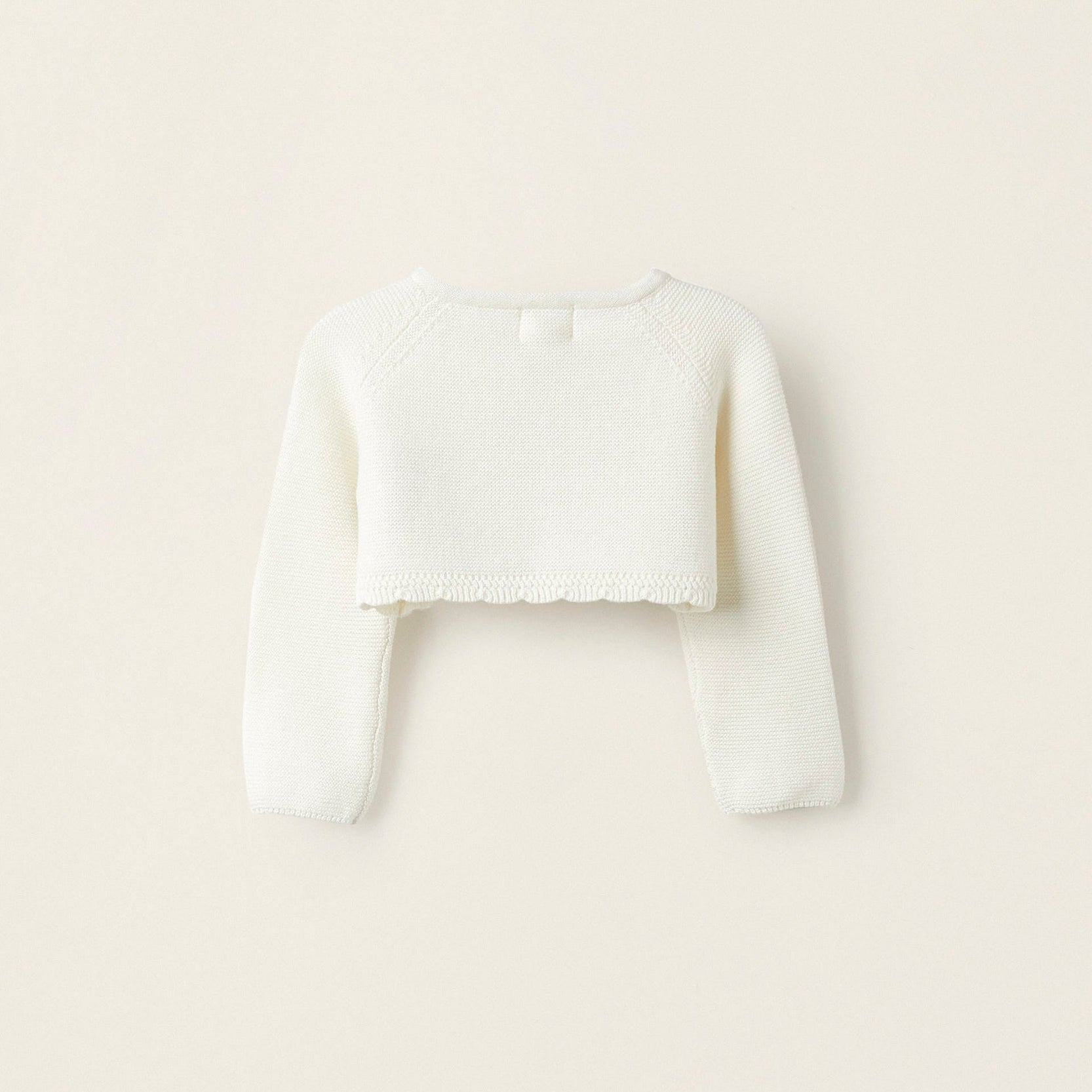 Knitted Bolero Jacket for Newborn Girls, White