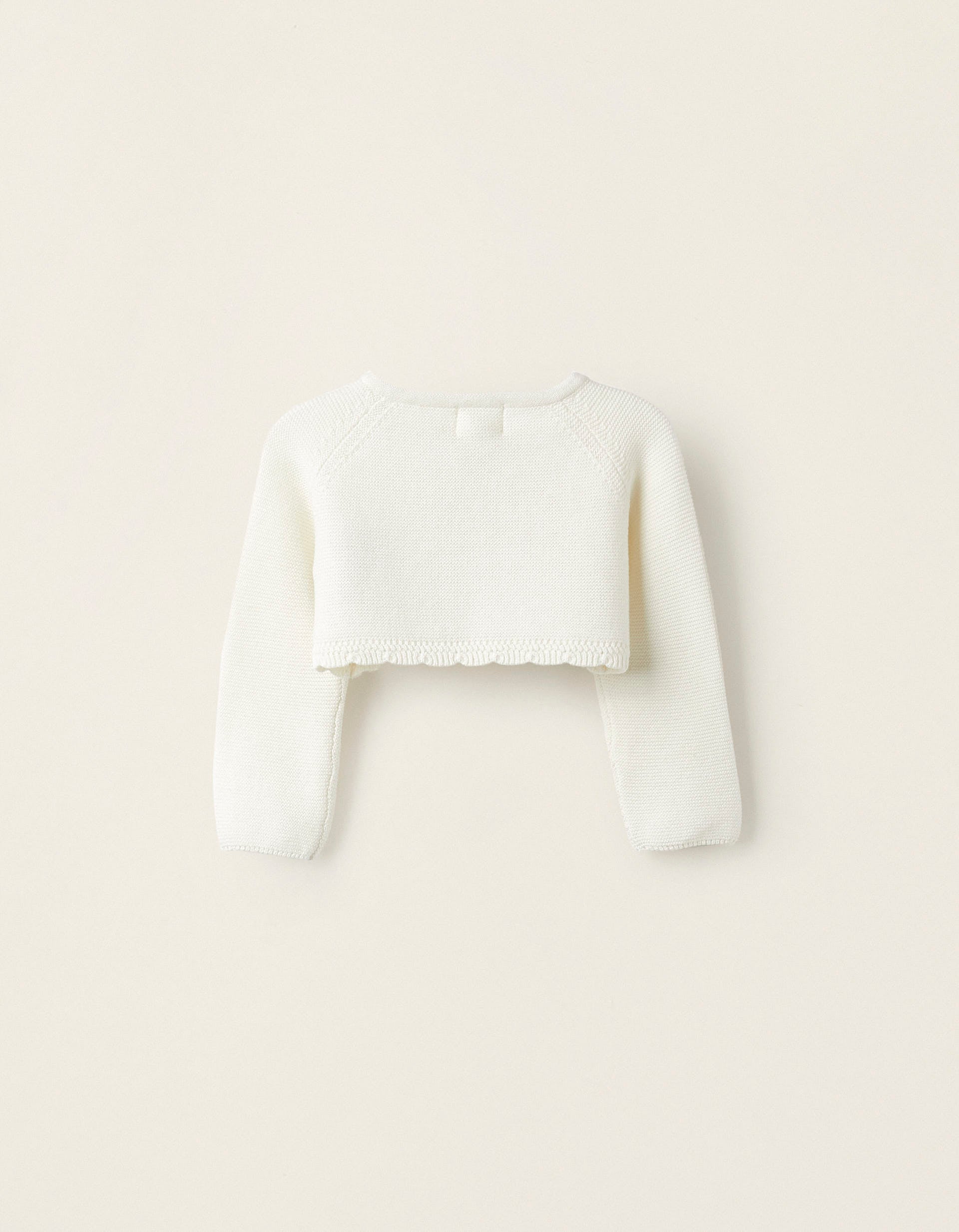 Knitted Bolero Jacket for Newborn Girls, White