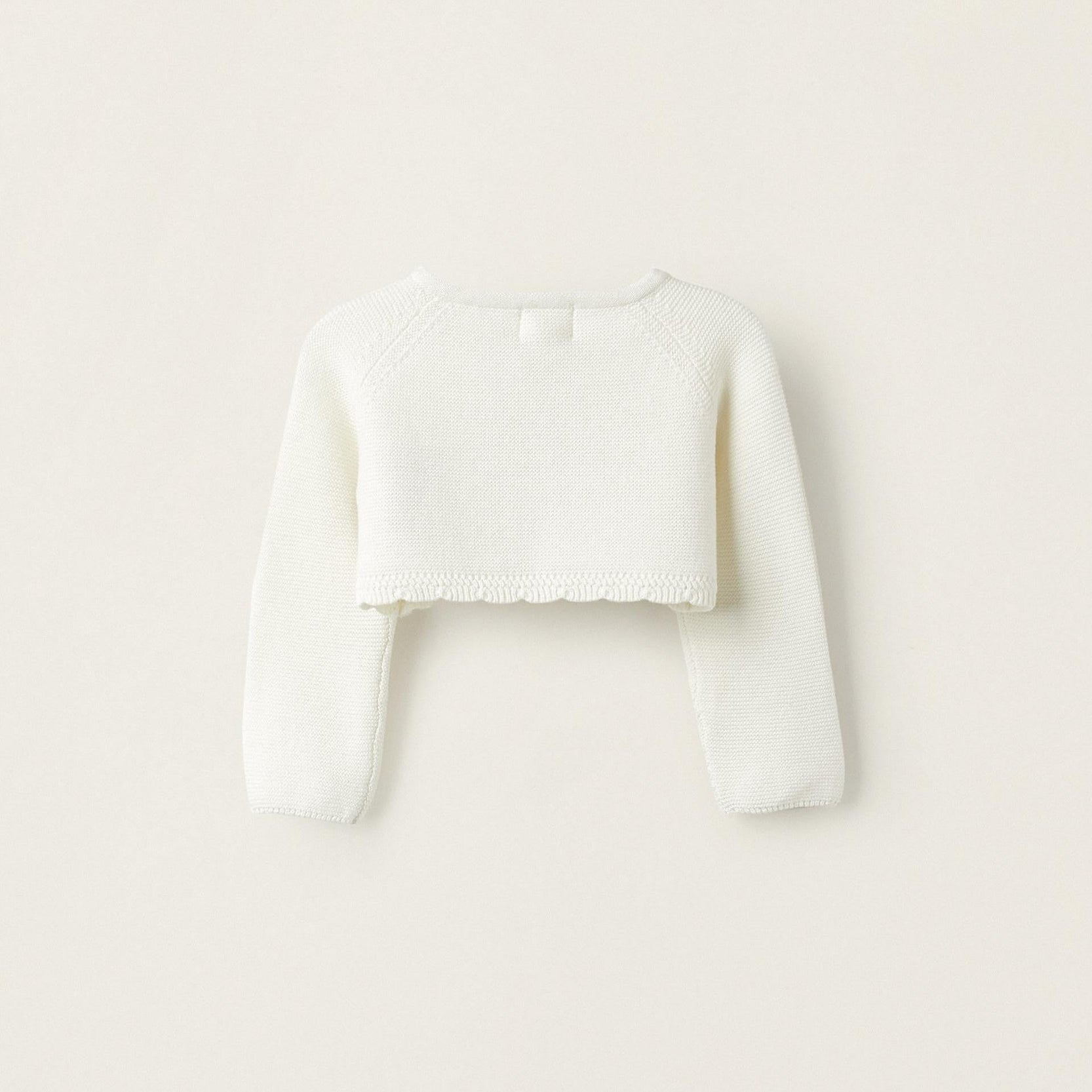 Knitted Bolero Jacket for Newborn Girls, White