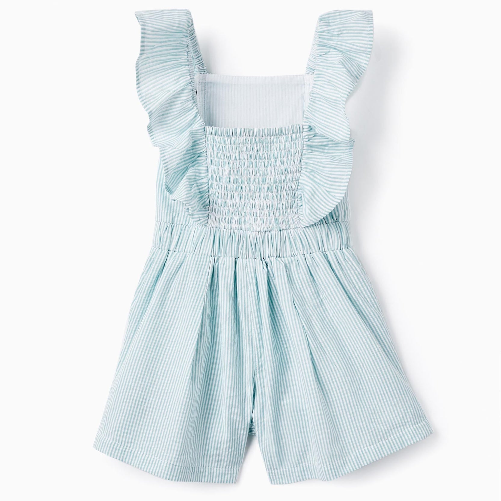 Short Striped Jumpsuit for Girls, Green/White