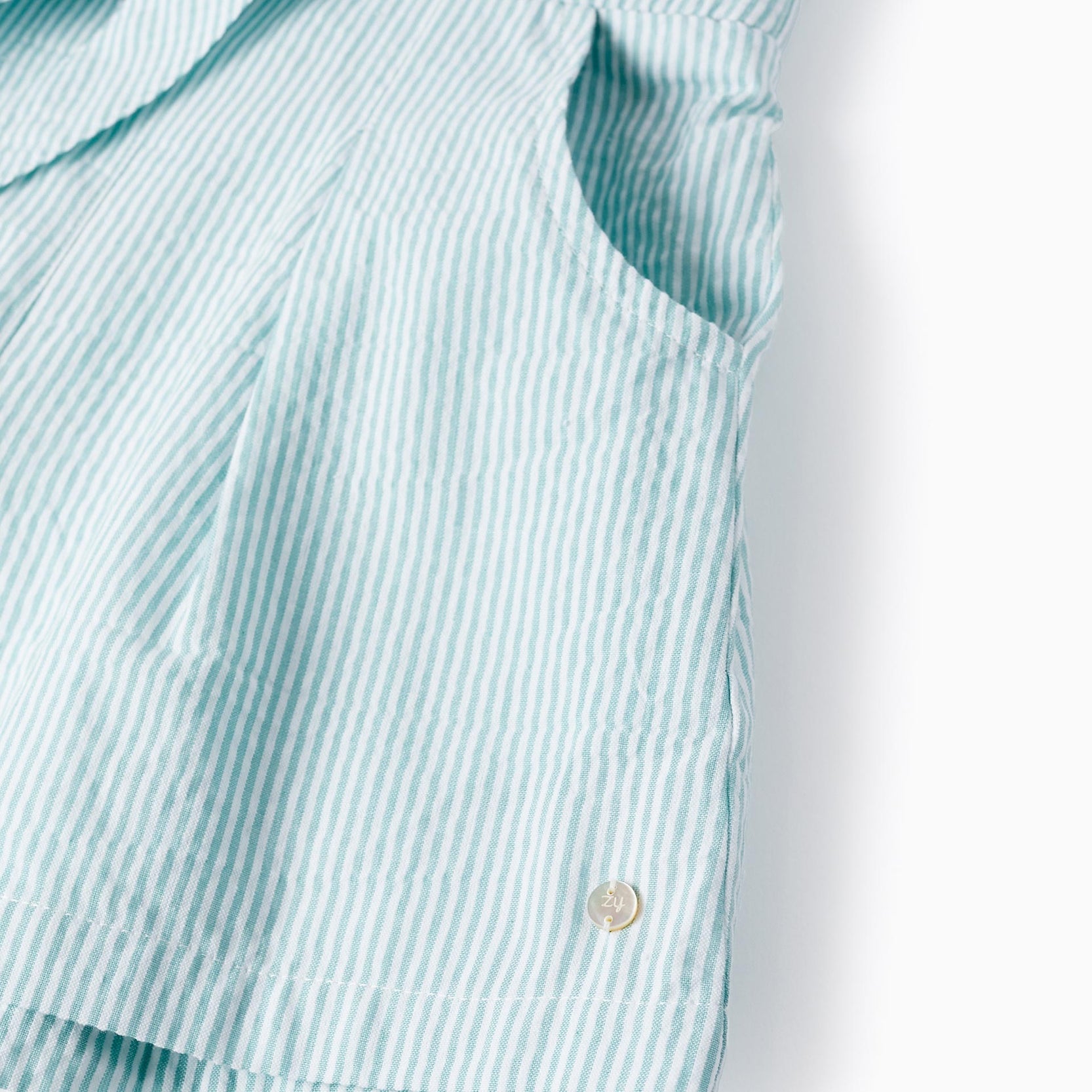 Short Striped Jumpsuit for Girls, Green/White