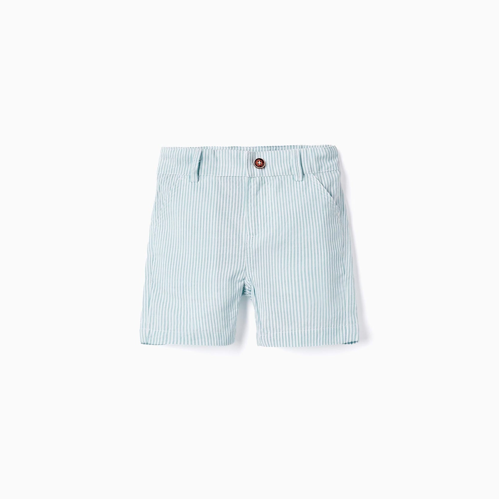 Striped Chino Shorts for Baby Boys, White/Green