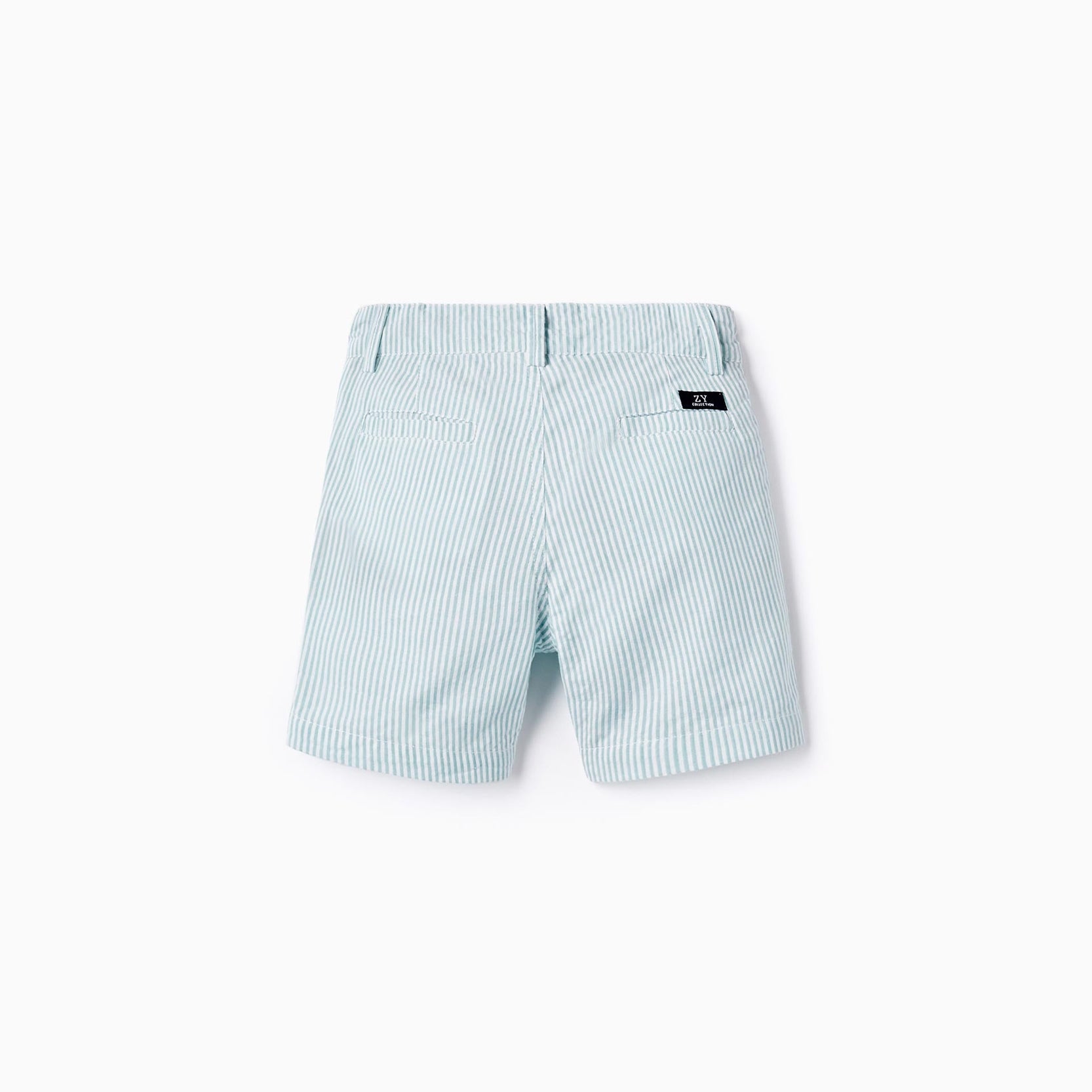 Striped Chino Shorts for Baby Boys, White/Green