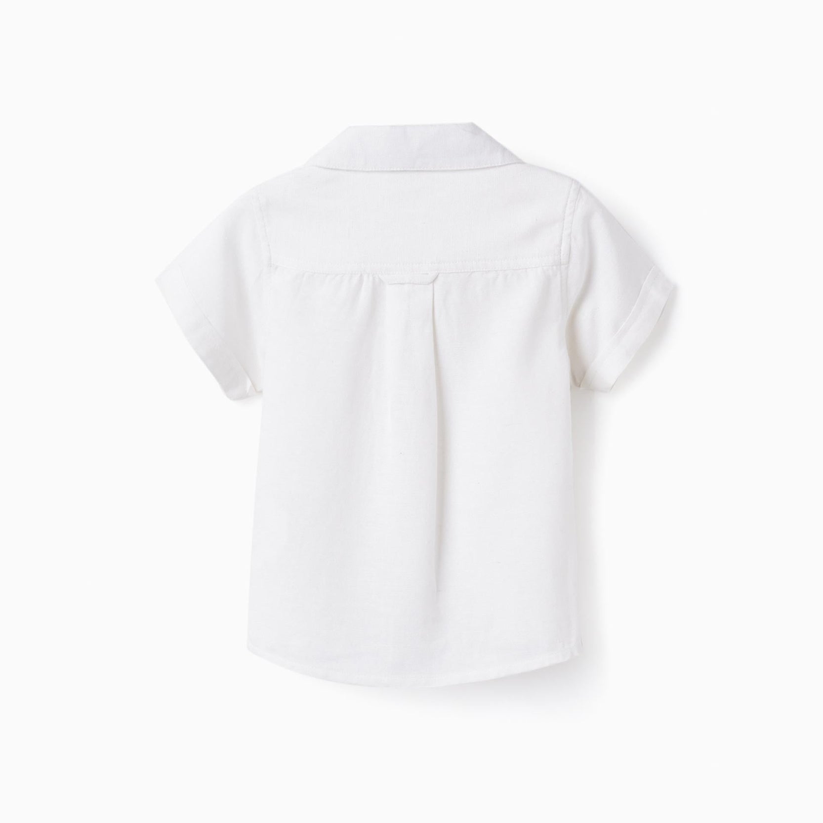Short Sleeve Linen Shirt for Baby Boys, White
