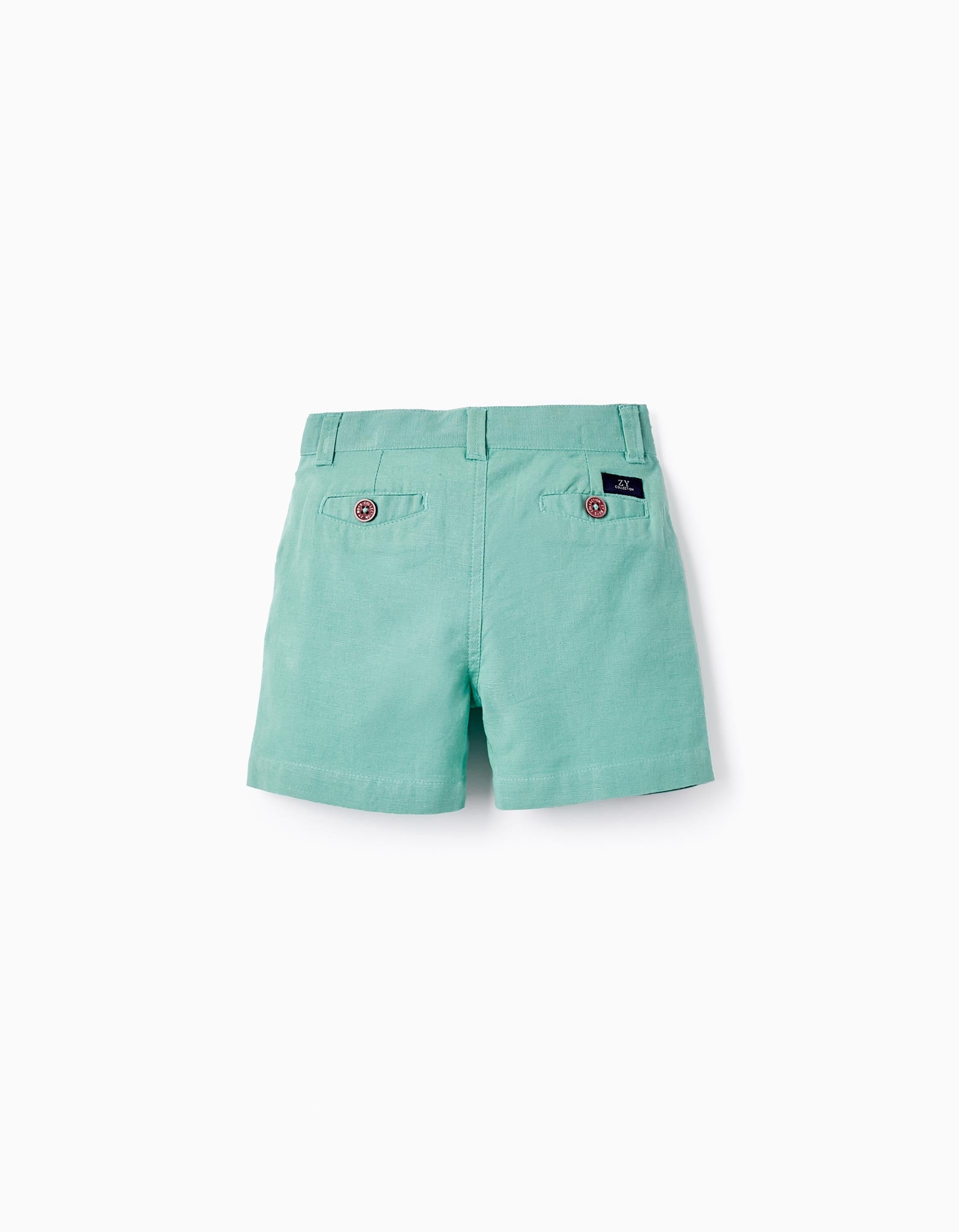 Linen Shorts for Baby Boys 'B&S', Green