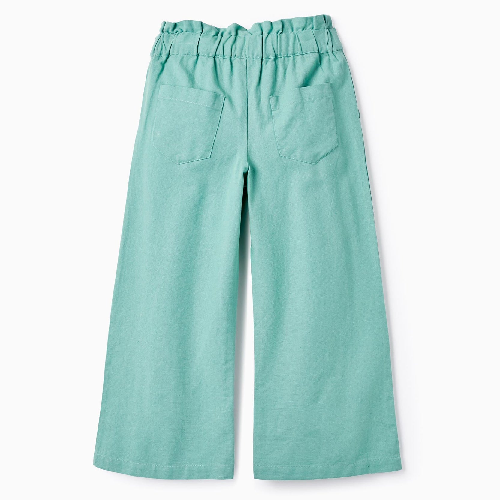 Cotton and Linen Trousers for Girls 'B&S', Green