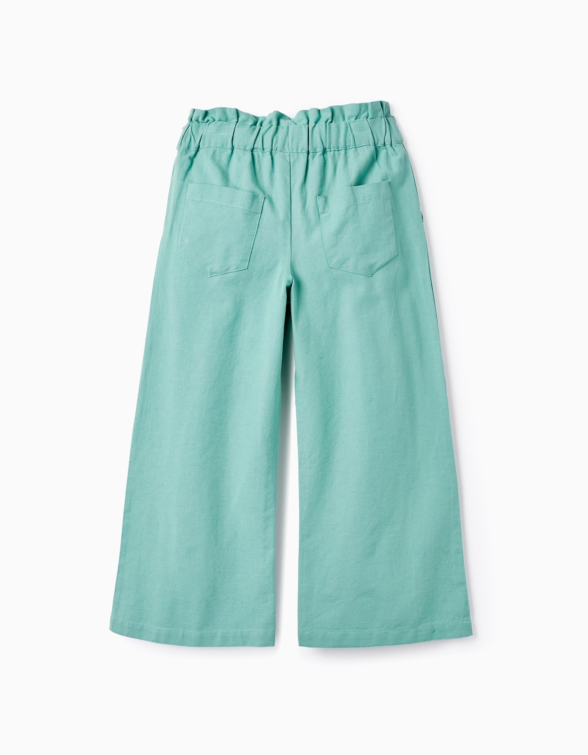 Cotton and Linen Trousers for Girls 'B&S', Green