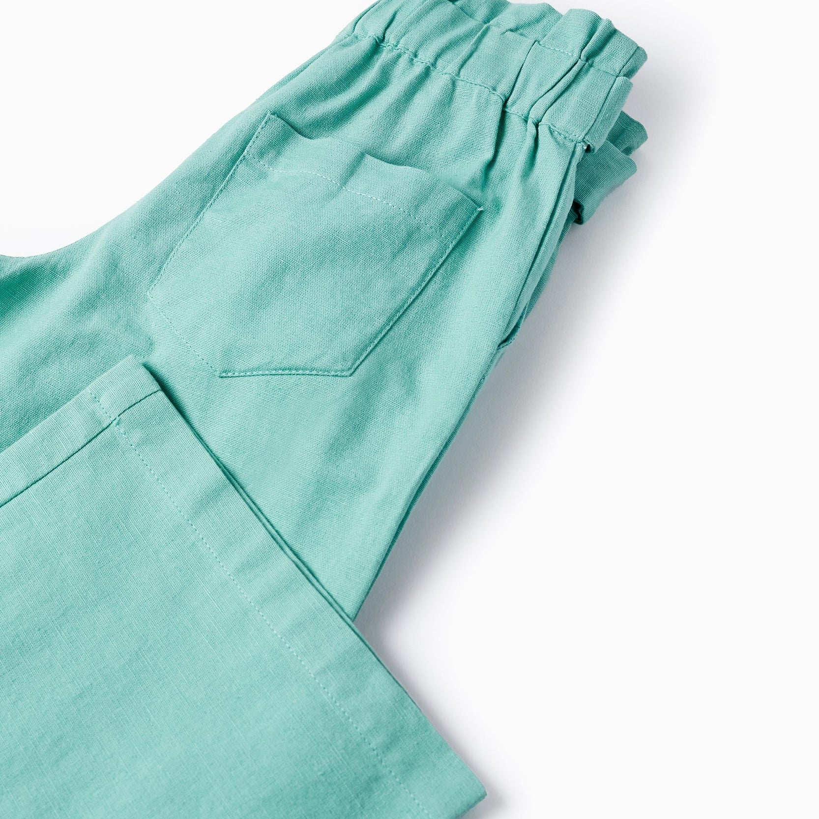 Cotton and Linen Trousers for Girls 'B&S', Green