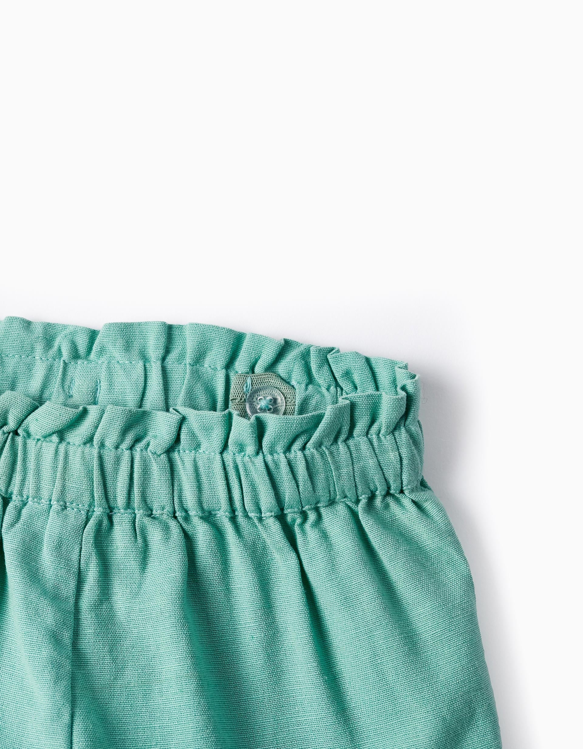 Linen Shorts for Baby Girls 'B&S', Green
