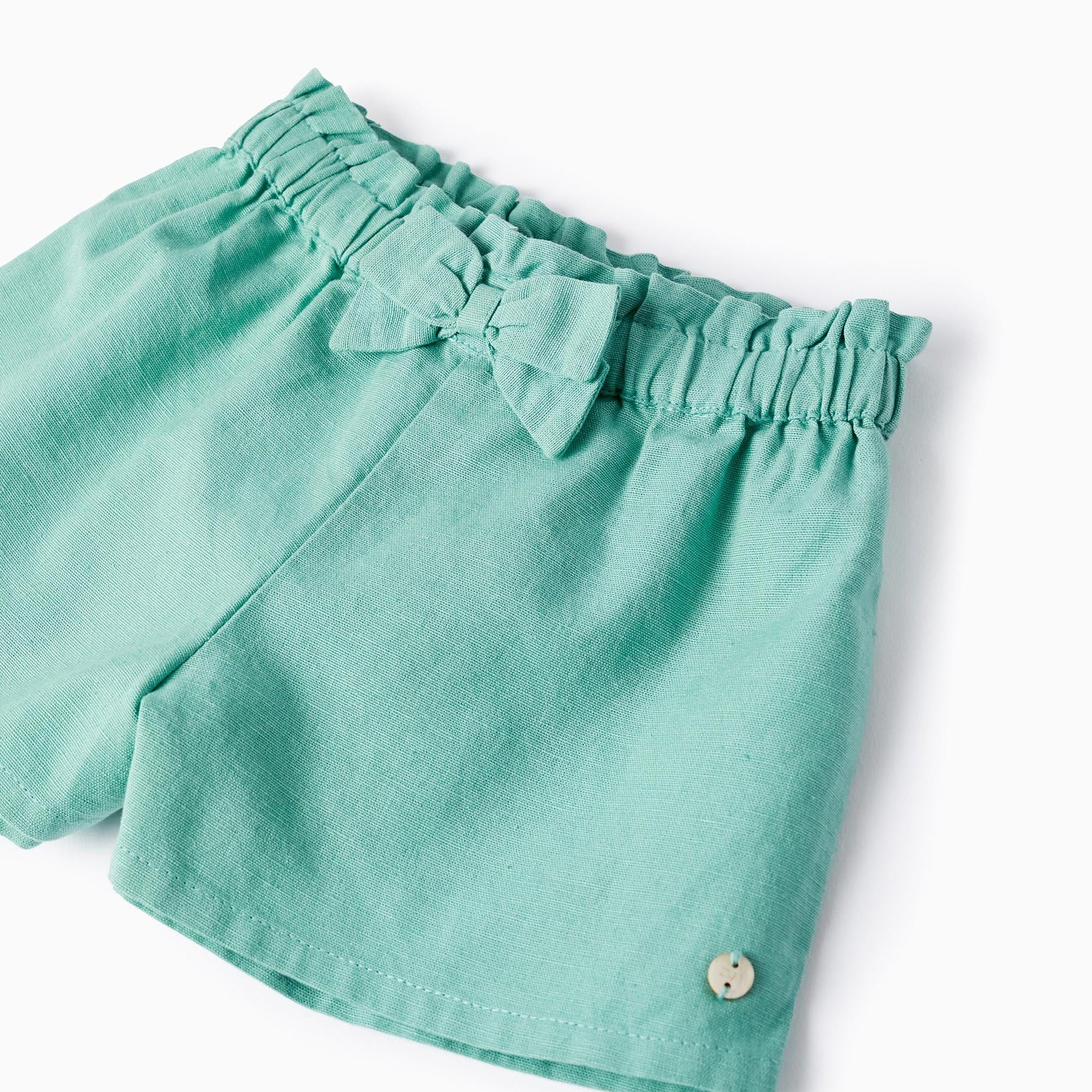 Linen Shorts for Baby Girls 'B&S', Green