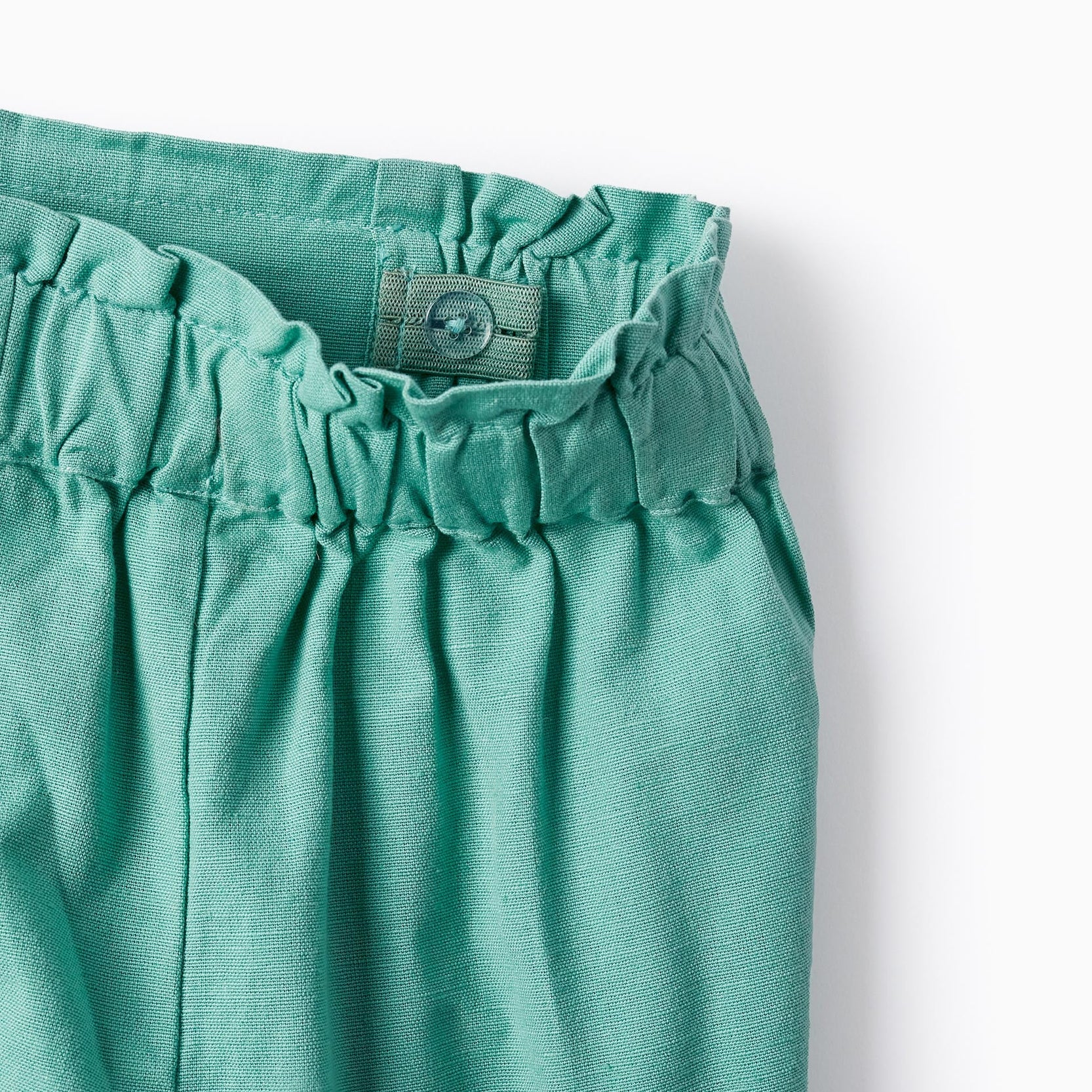 Linen Shorts for Girls, Green
