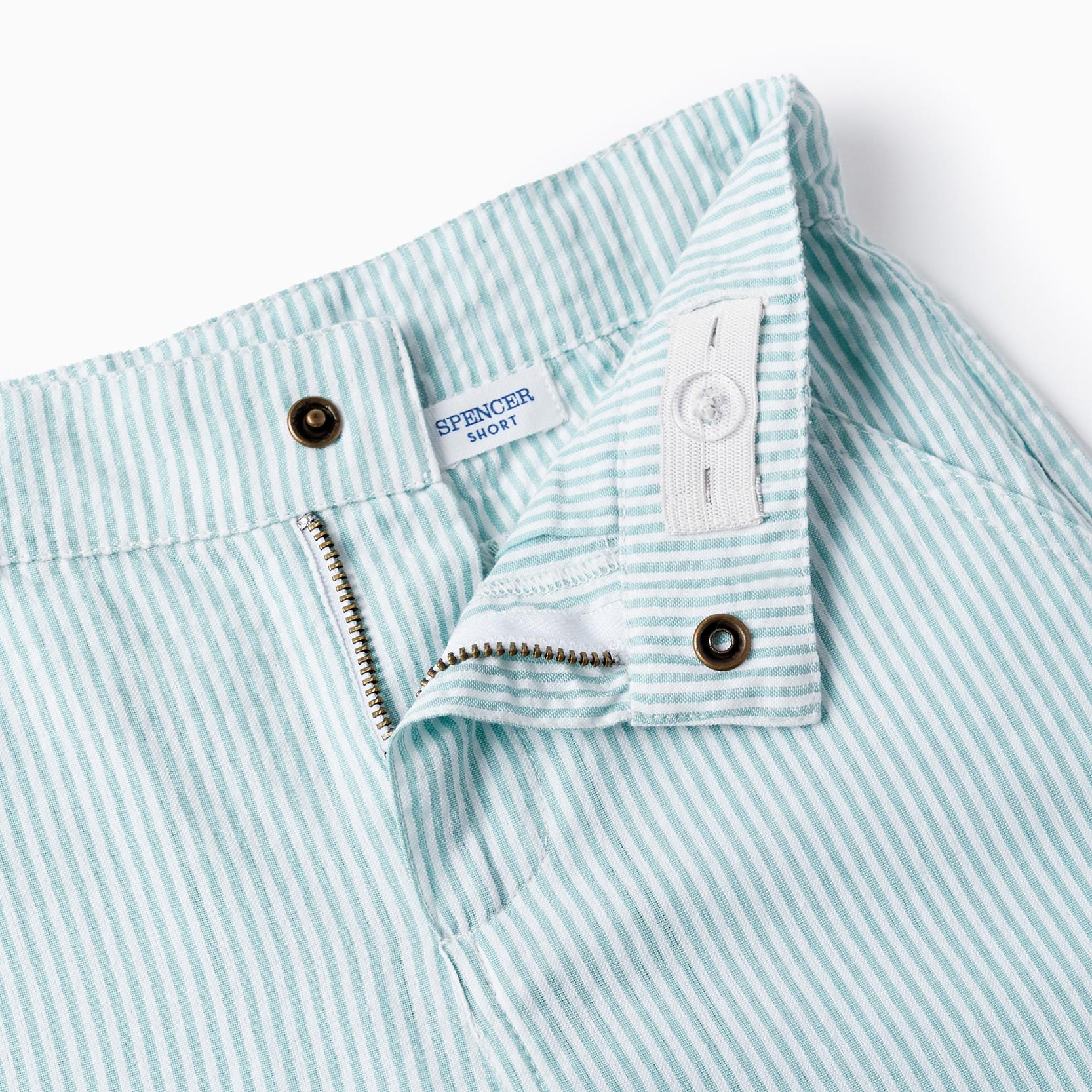 Striped Chino Shorts for Boys, White/Green