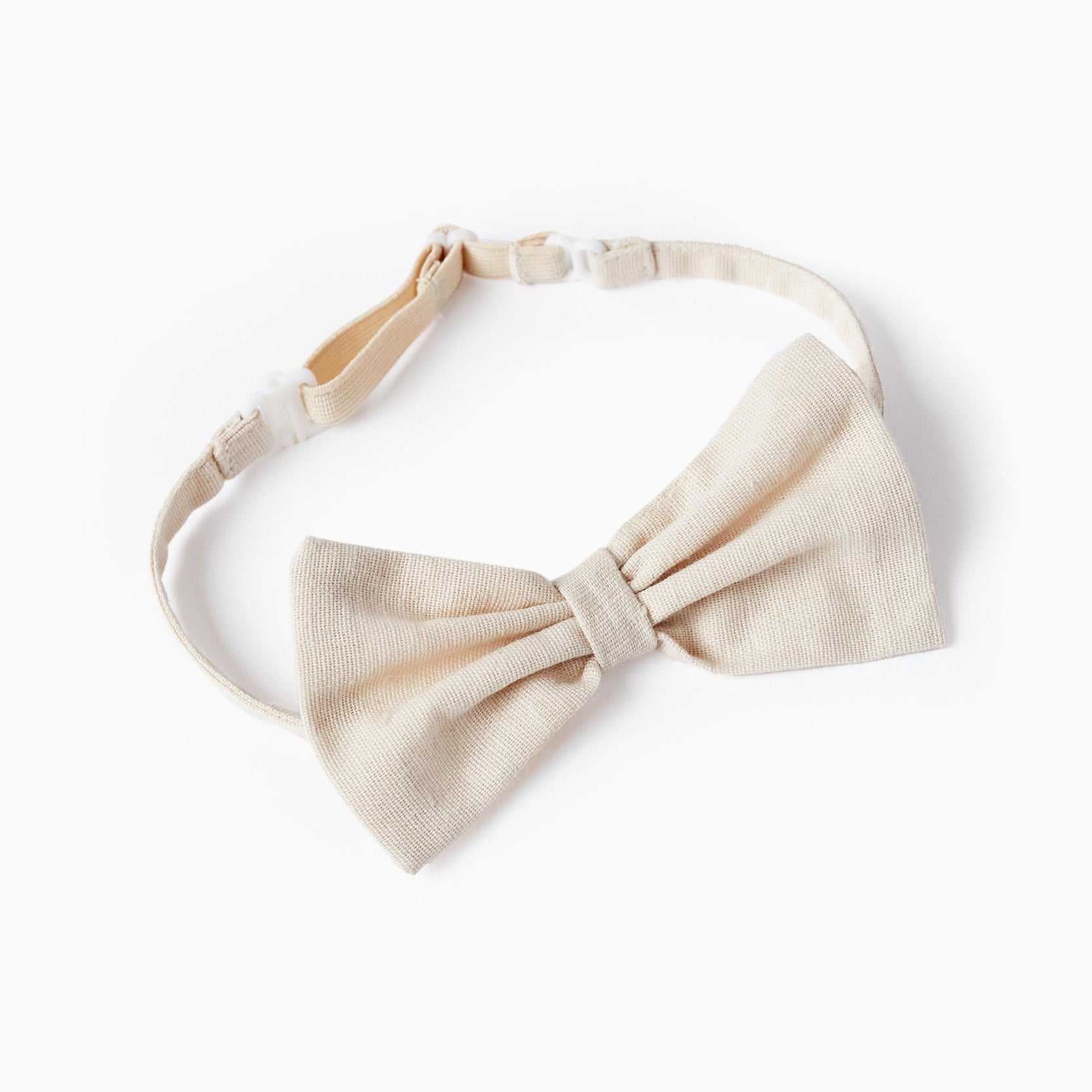 Shirt + Bow Tie for Boys, White/Beige