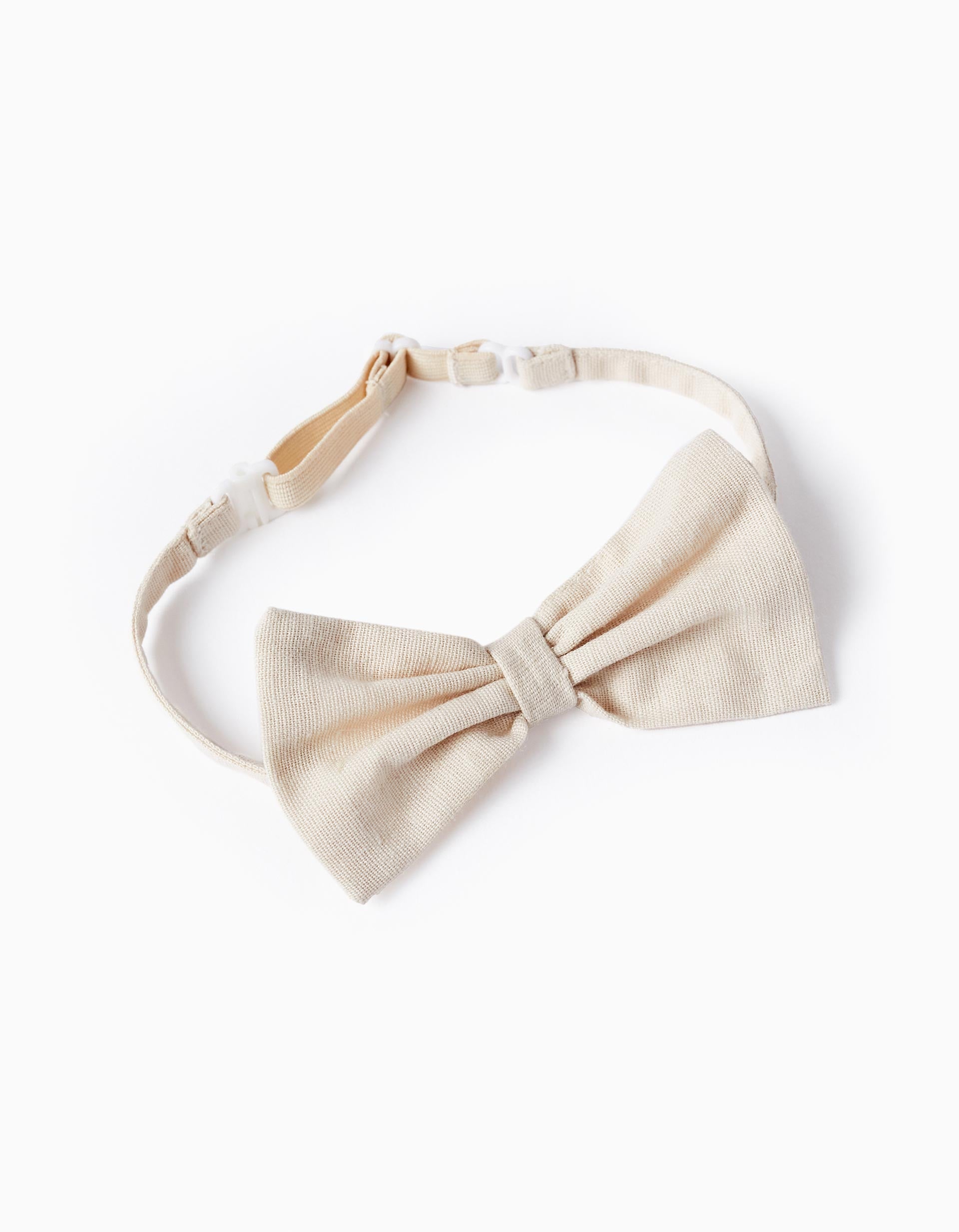 Shirt + Bow Tie for Boys, White/Beige