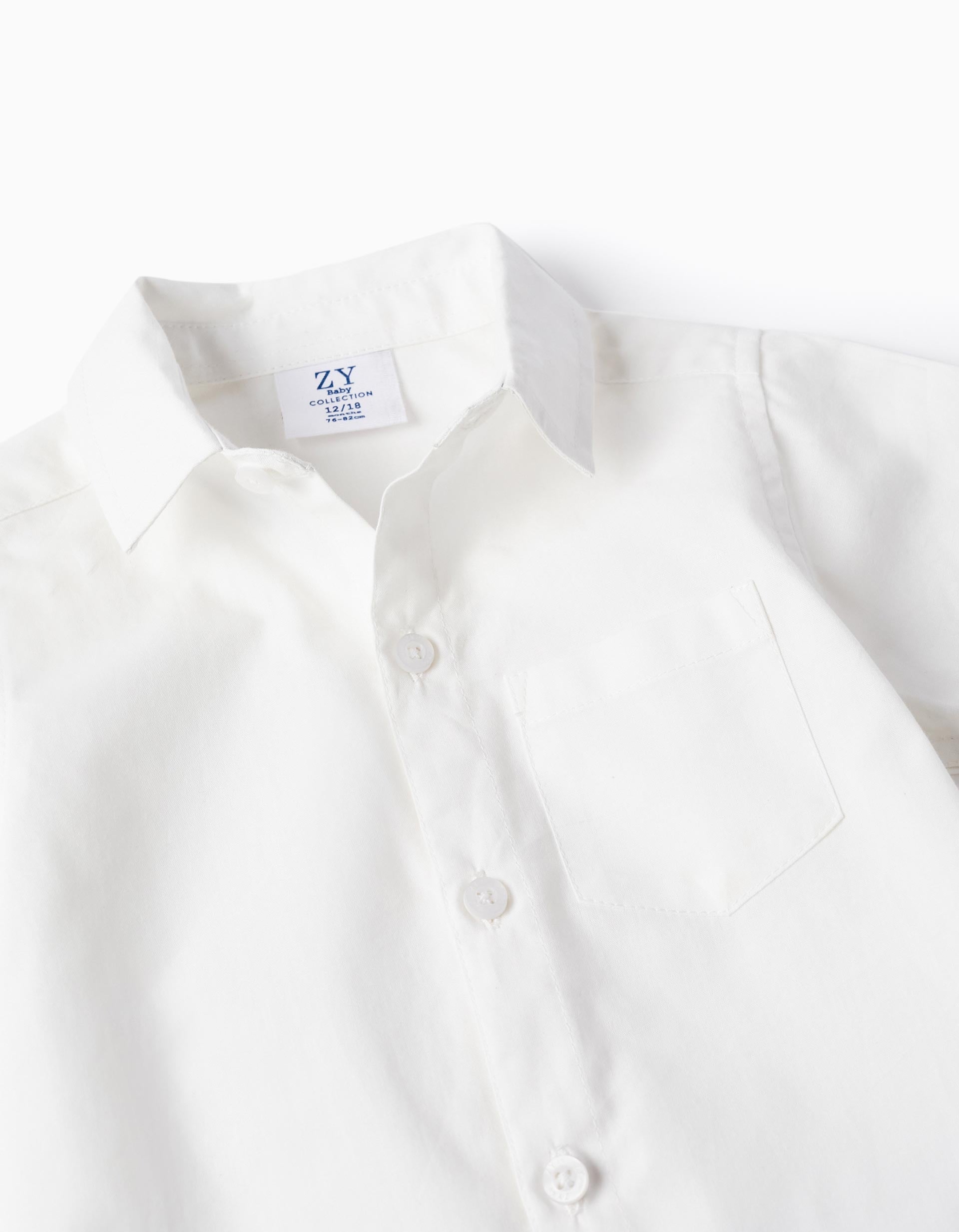 Shirt + Bow Tie + Shorts for Baby Boys, White/Beige