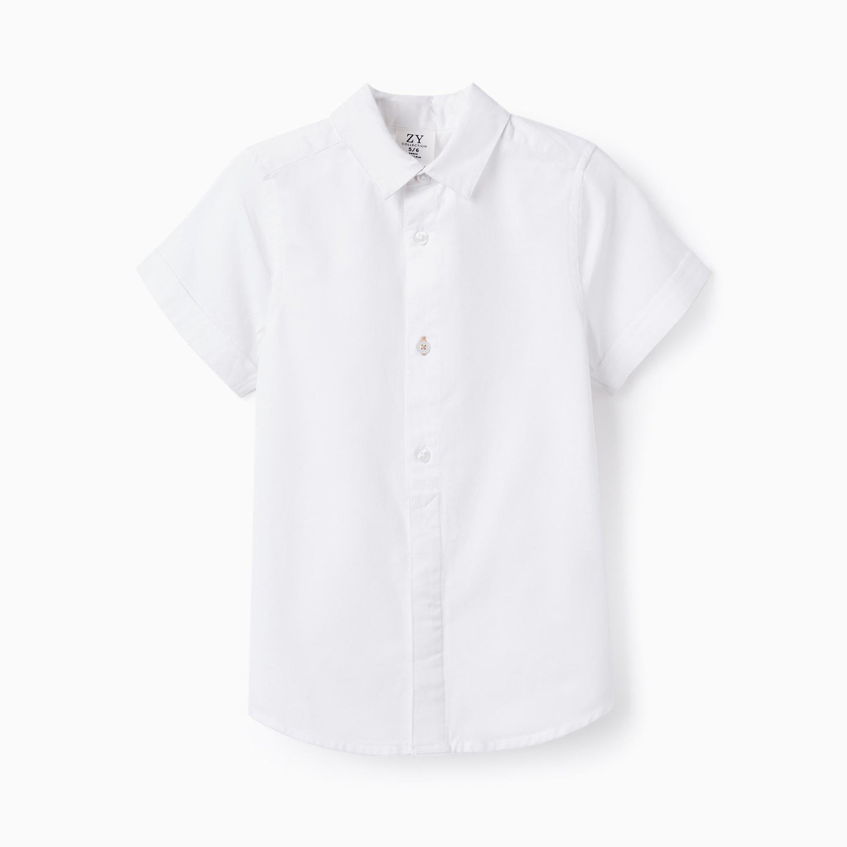 Short Sleeve Cotton Shirt for Boys 'B&S', White