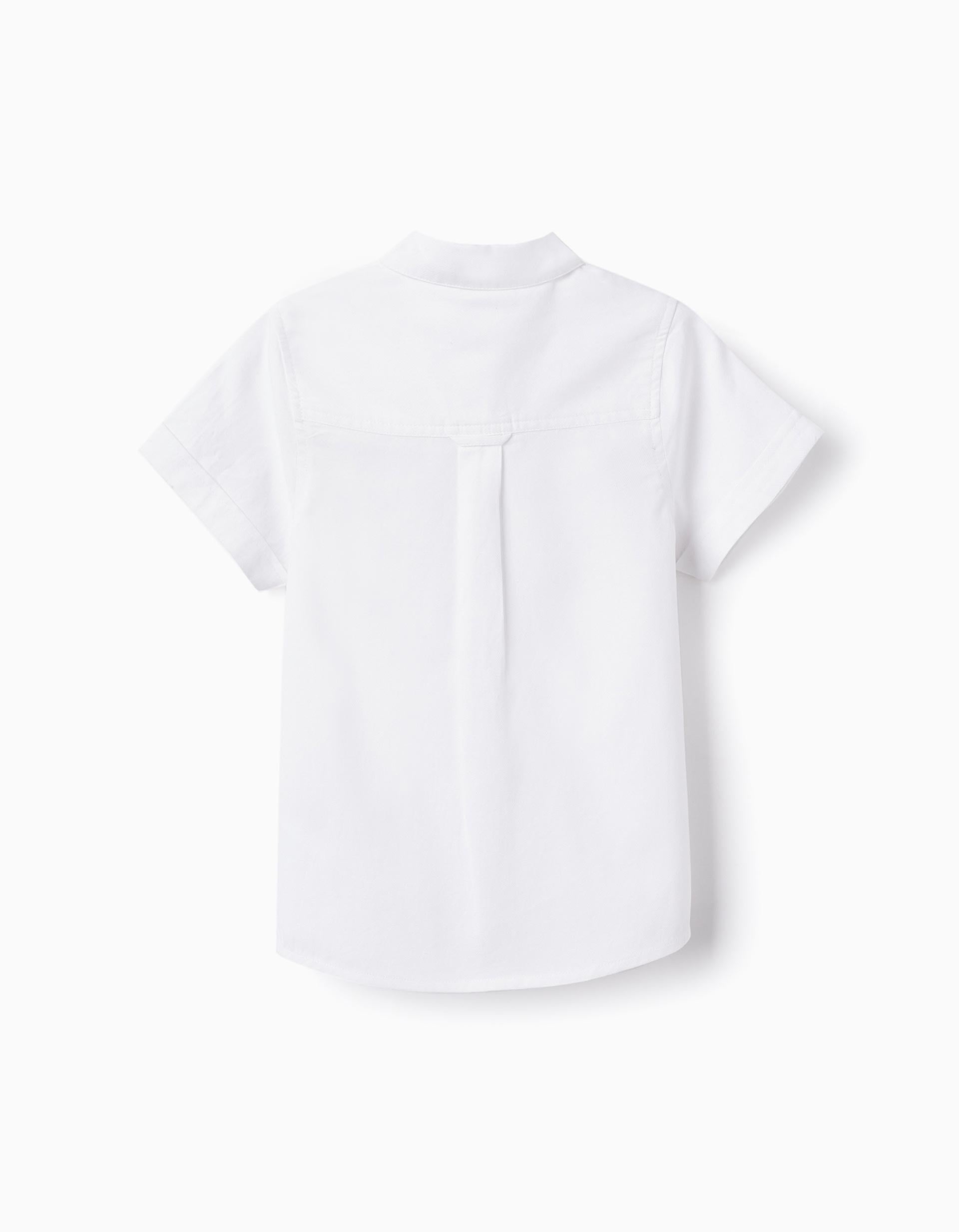 Short Sleeve Cotton Shirt for Boys 'B&S', White