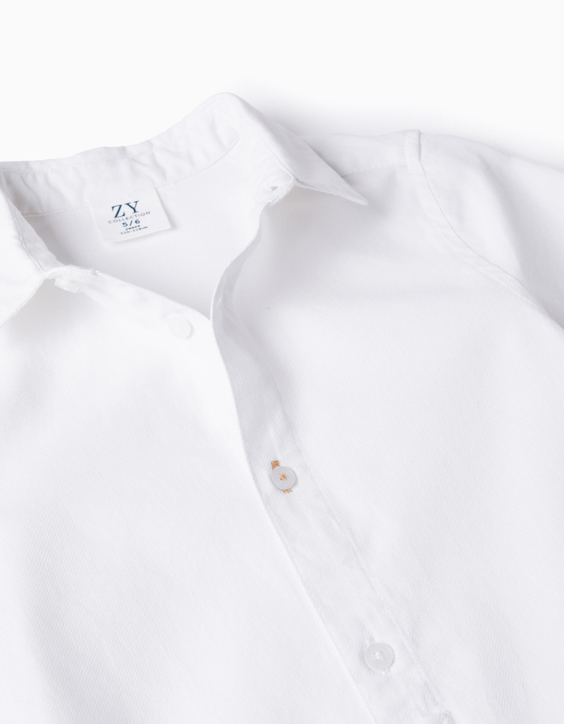 Short Sleeve Cotton Shirt for Boys 'B&S', White