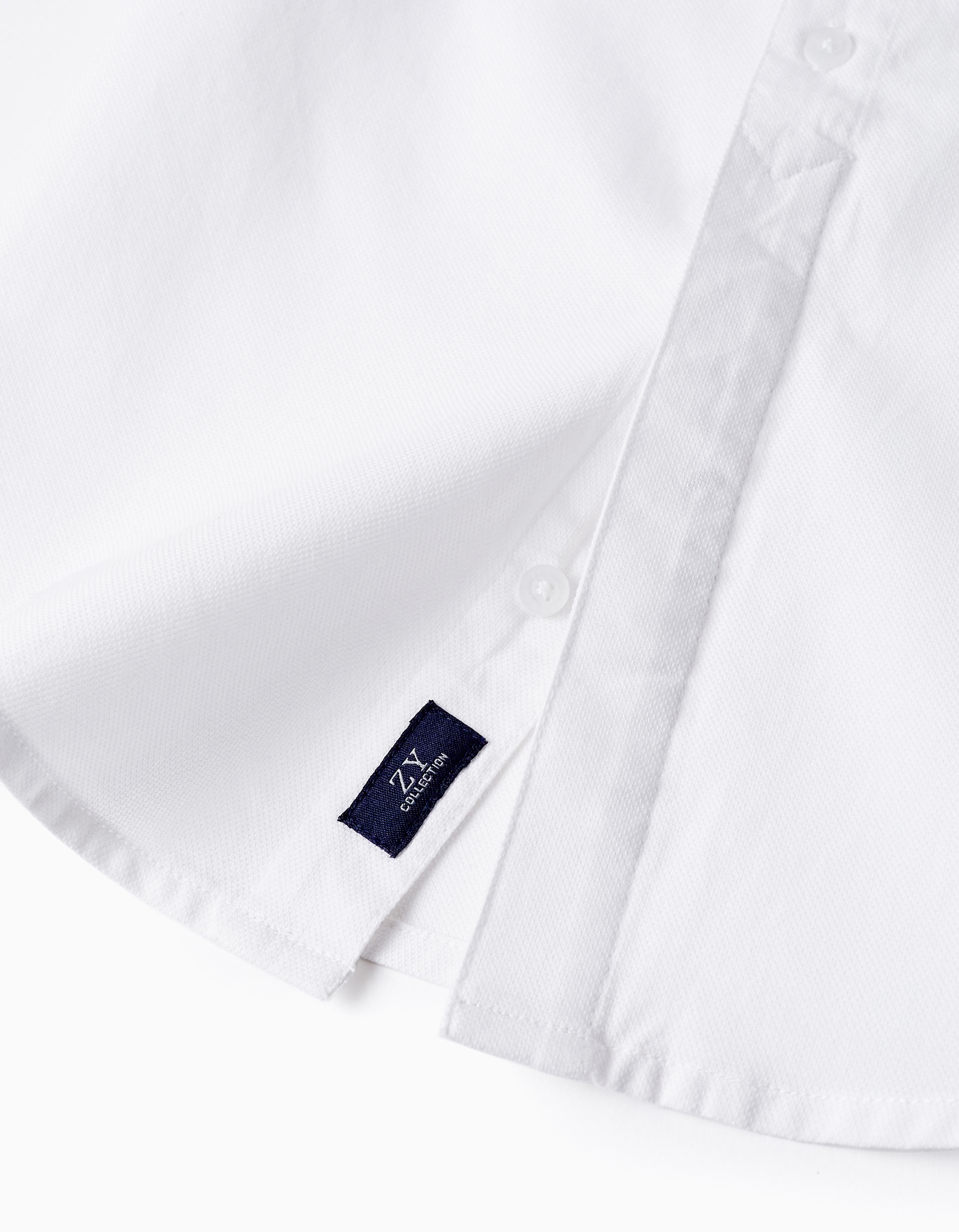 Short Sleeve Cotton Shirt for Boys 'B&S', White