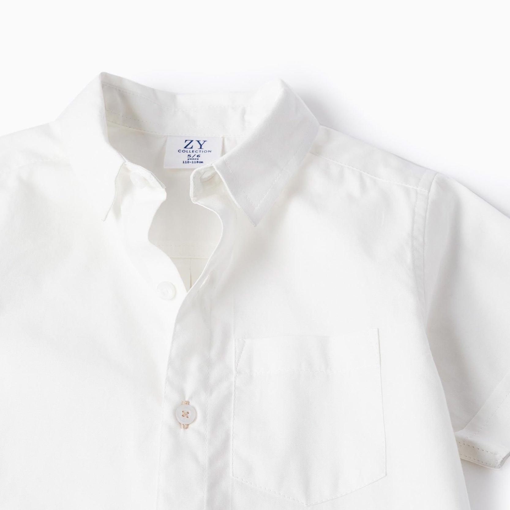 Shirt + Bow Tie + Shorts for Boys, White/Beige