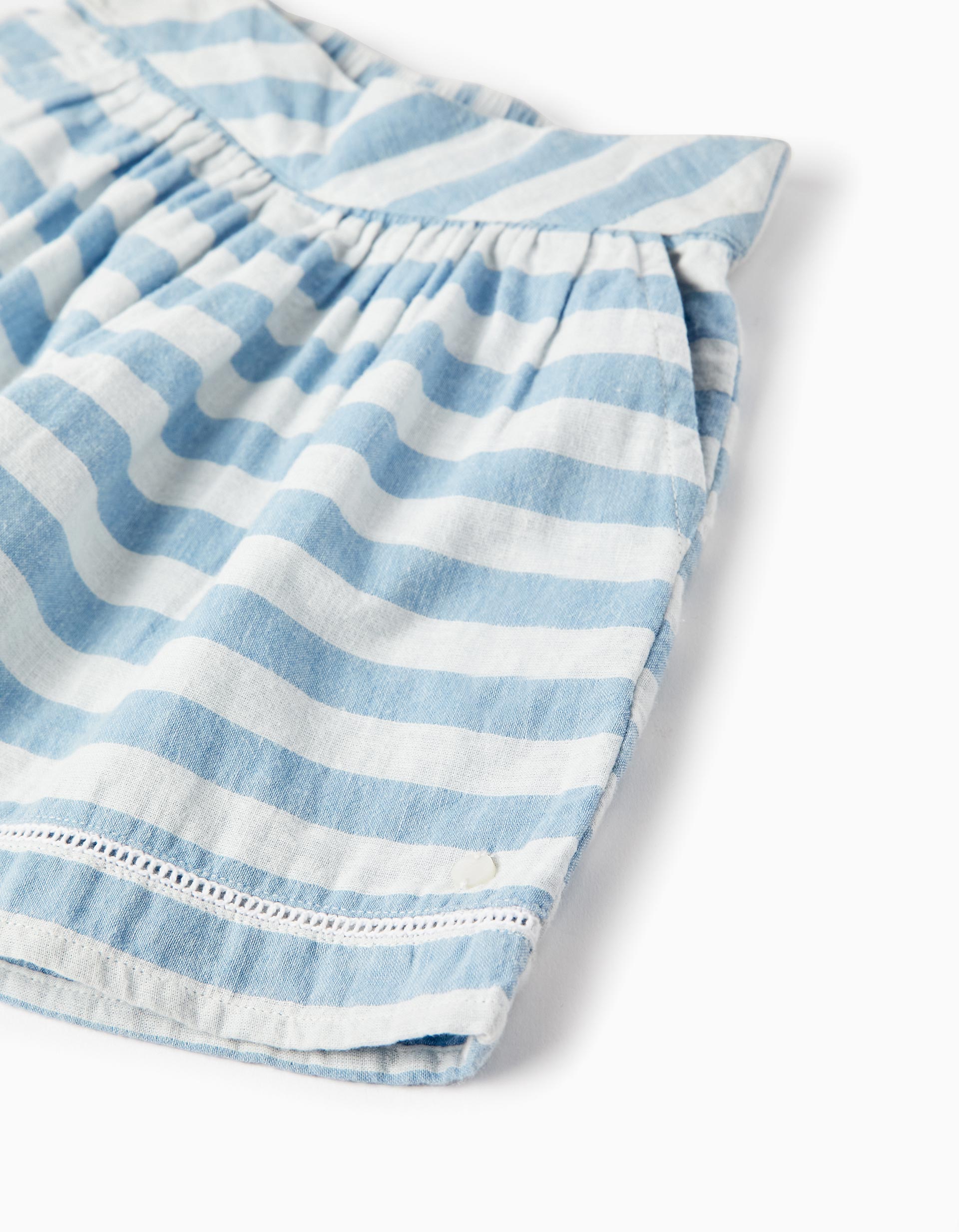 Striped Cotton Shorts for Girls 'B&S', Blue