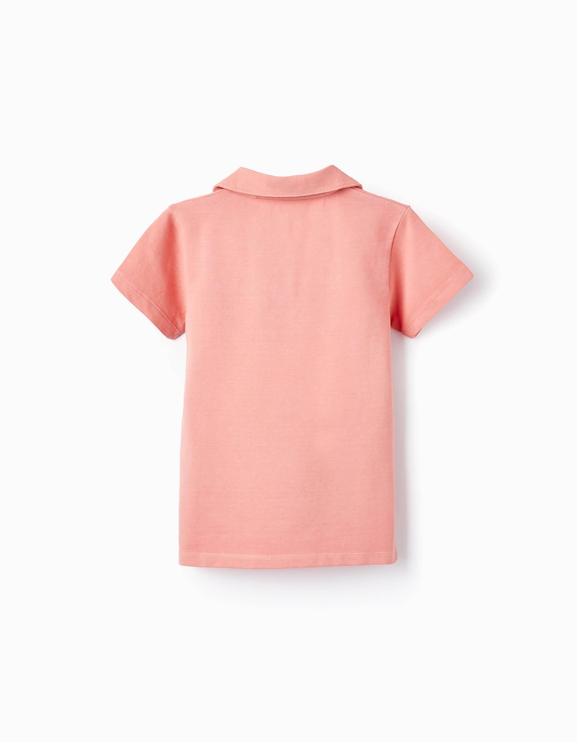 Buttonless Cotton Polo for Boys 'B&S', Coral