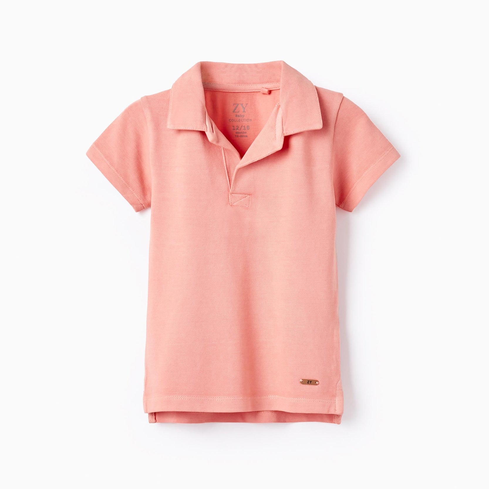 Buttonless Cotton Polo for Baby Boys 'B&S', Coral