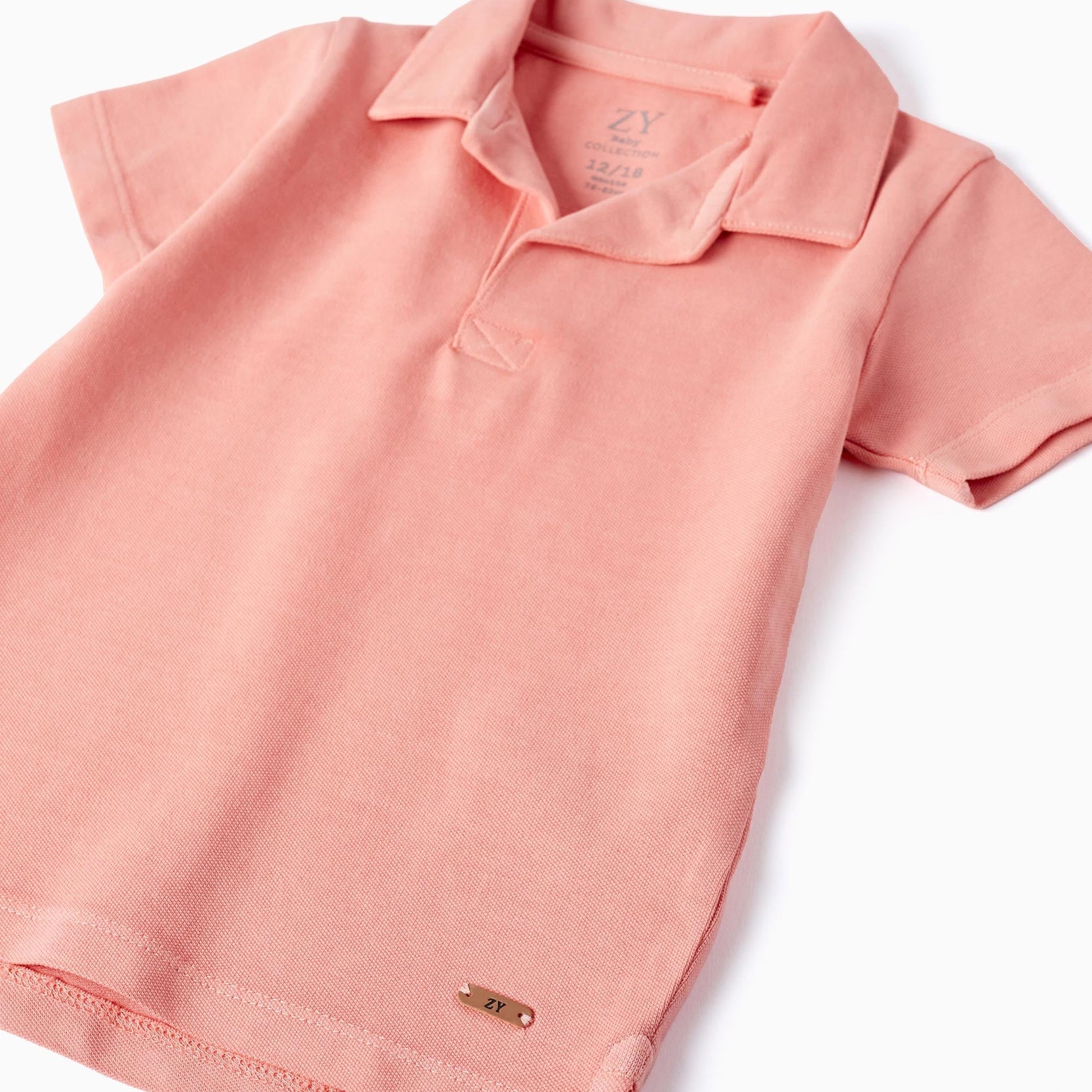 Buttonless Cotton Polo for Baby Boys 'B&S', Coral