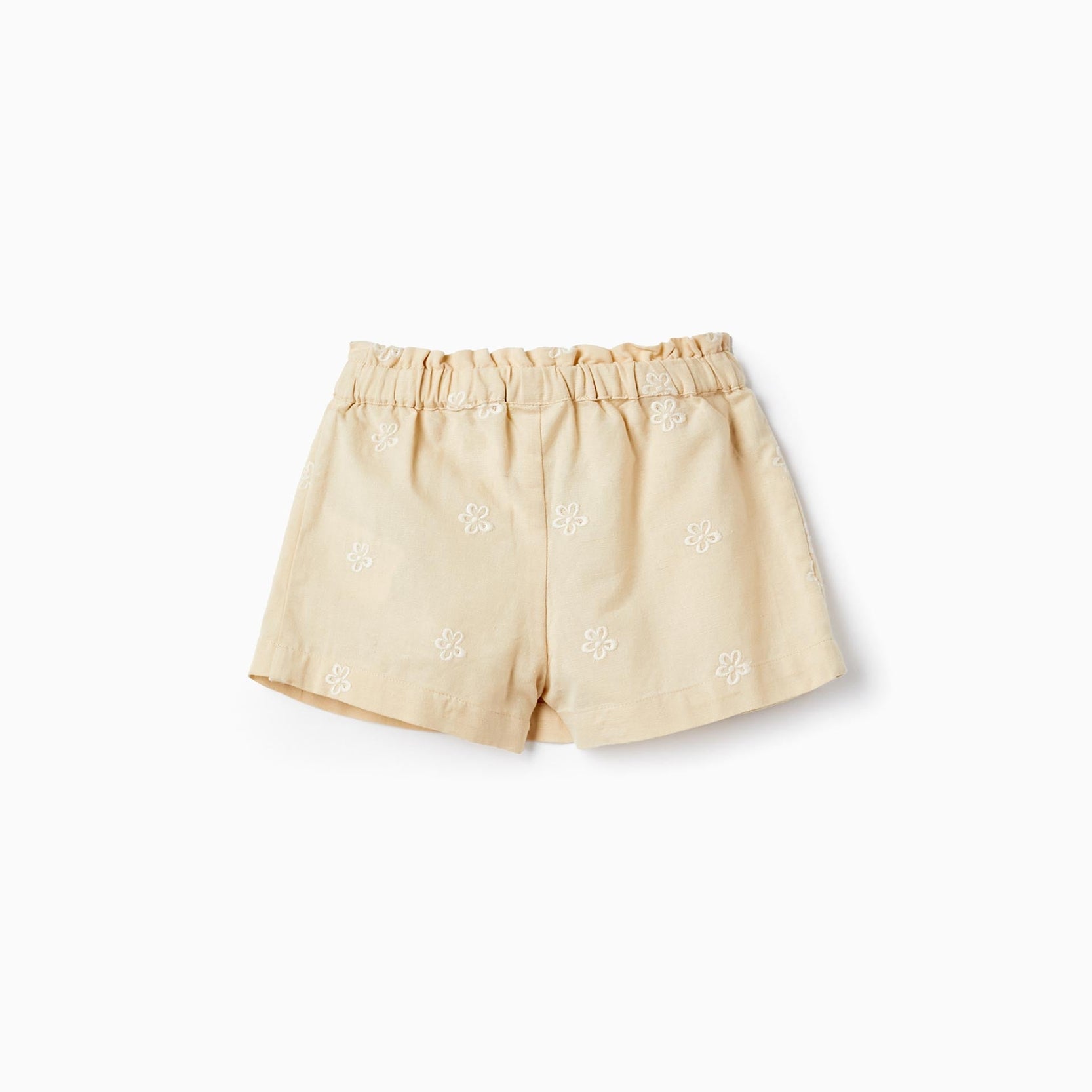 Skort with Embroidered Flower Pattern for Baby Girls, Beige