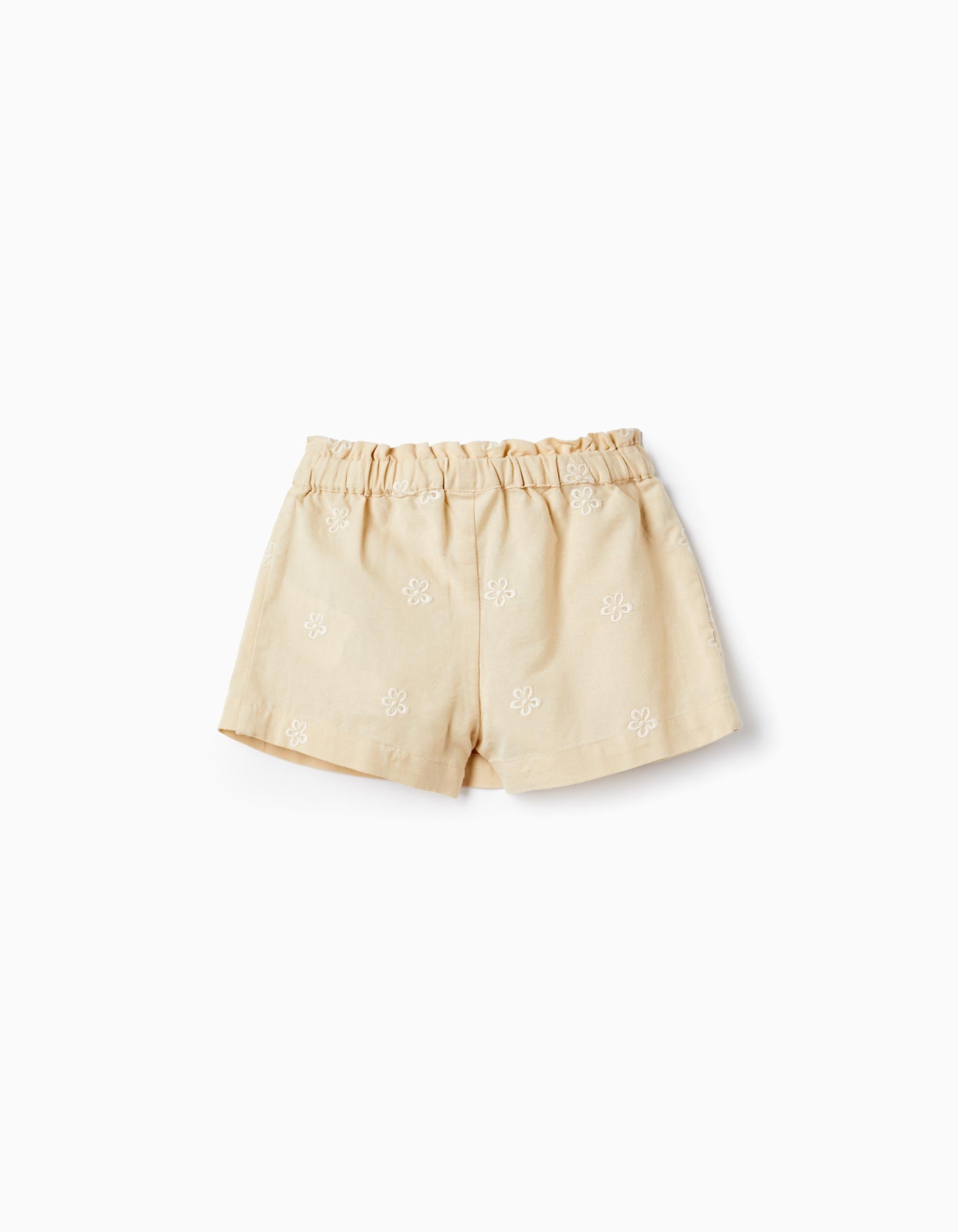 Skort with Embroidered Flower Pattern for Baby Girls, Beige