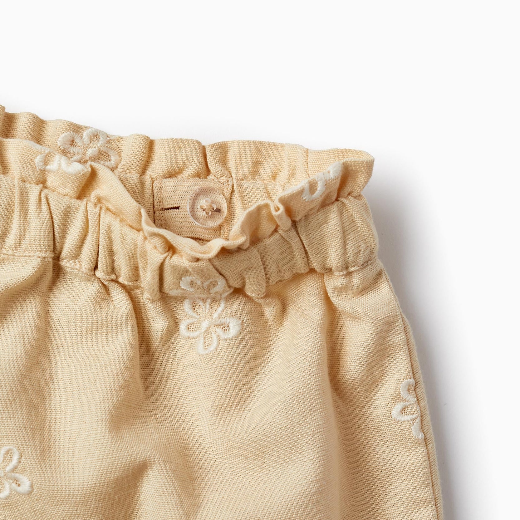 Skort with Embroidered Flower Pattern for Baby Girls, Beige