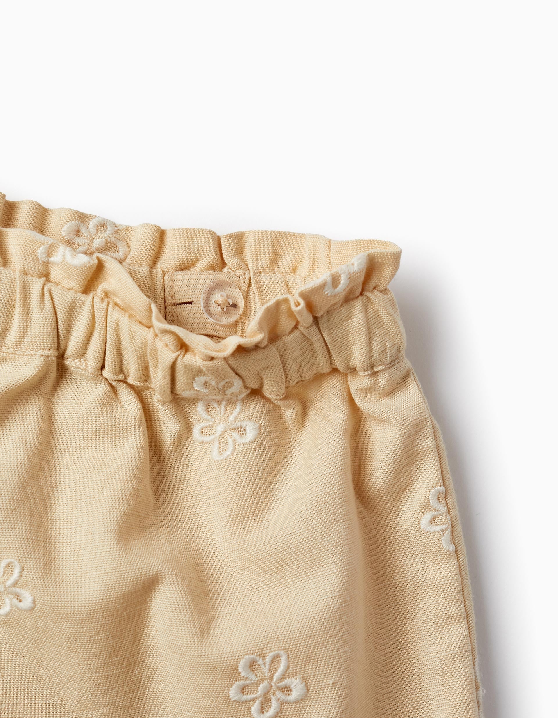 Skort with Embroidered Flower Pattern for Baby Girls, Beige