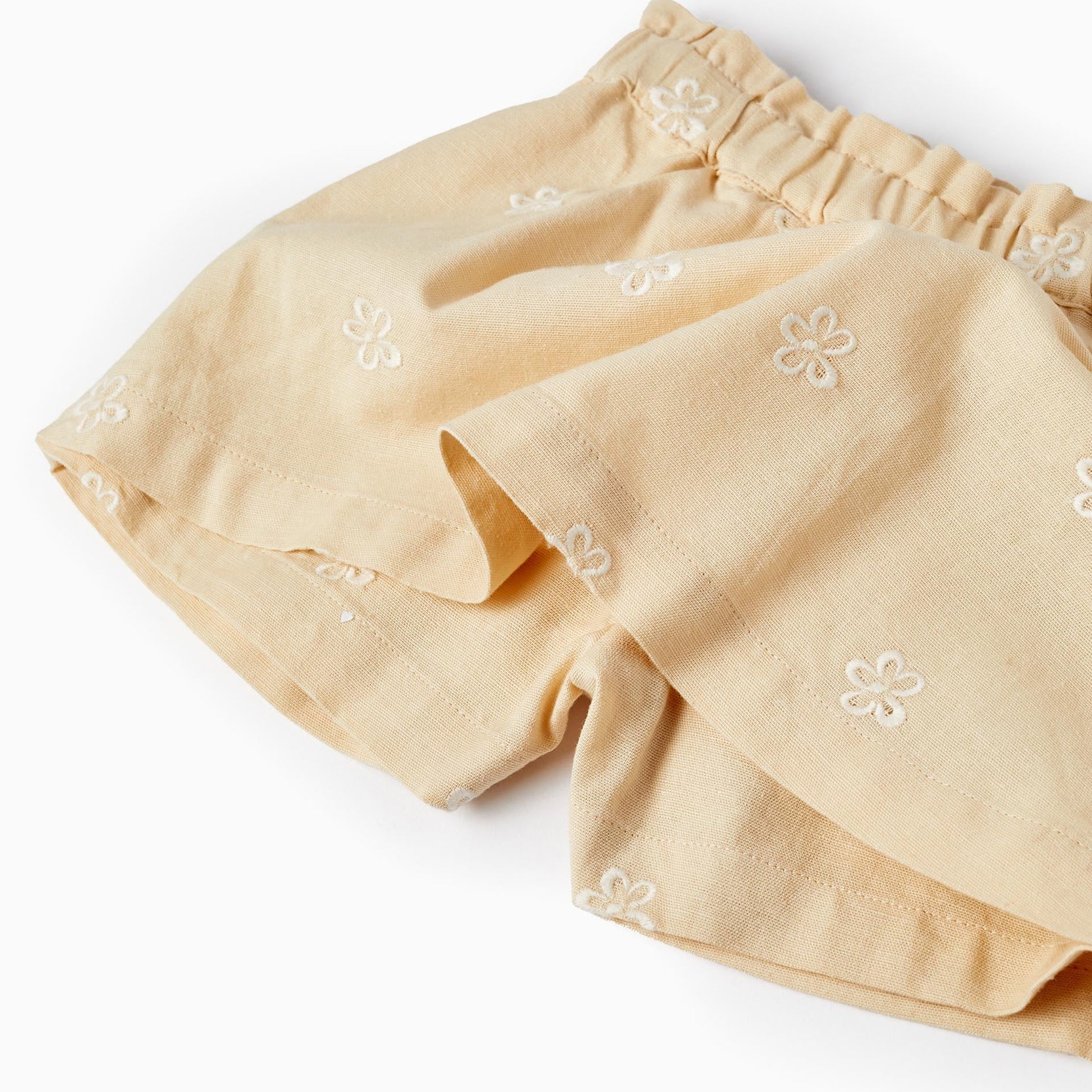 Skort with Embroidered Flower Pattern for Baby Girls, Beige