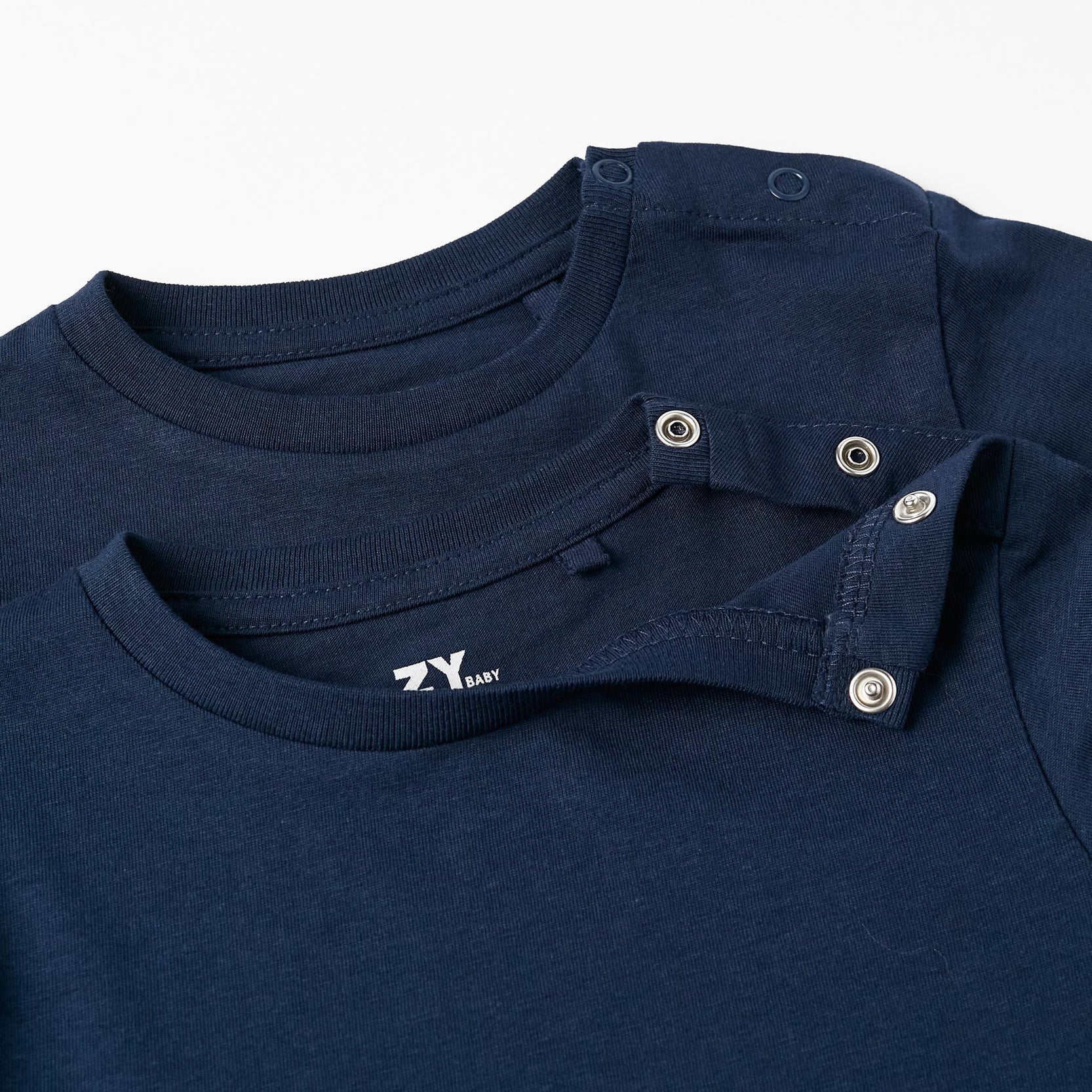 Pack of 2 Long Sleeve T-Shirts for Baby Boys, Dark Blue