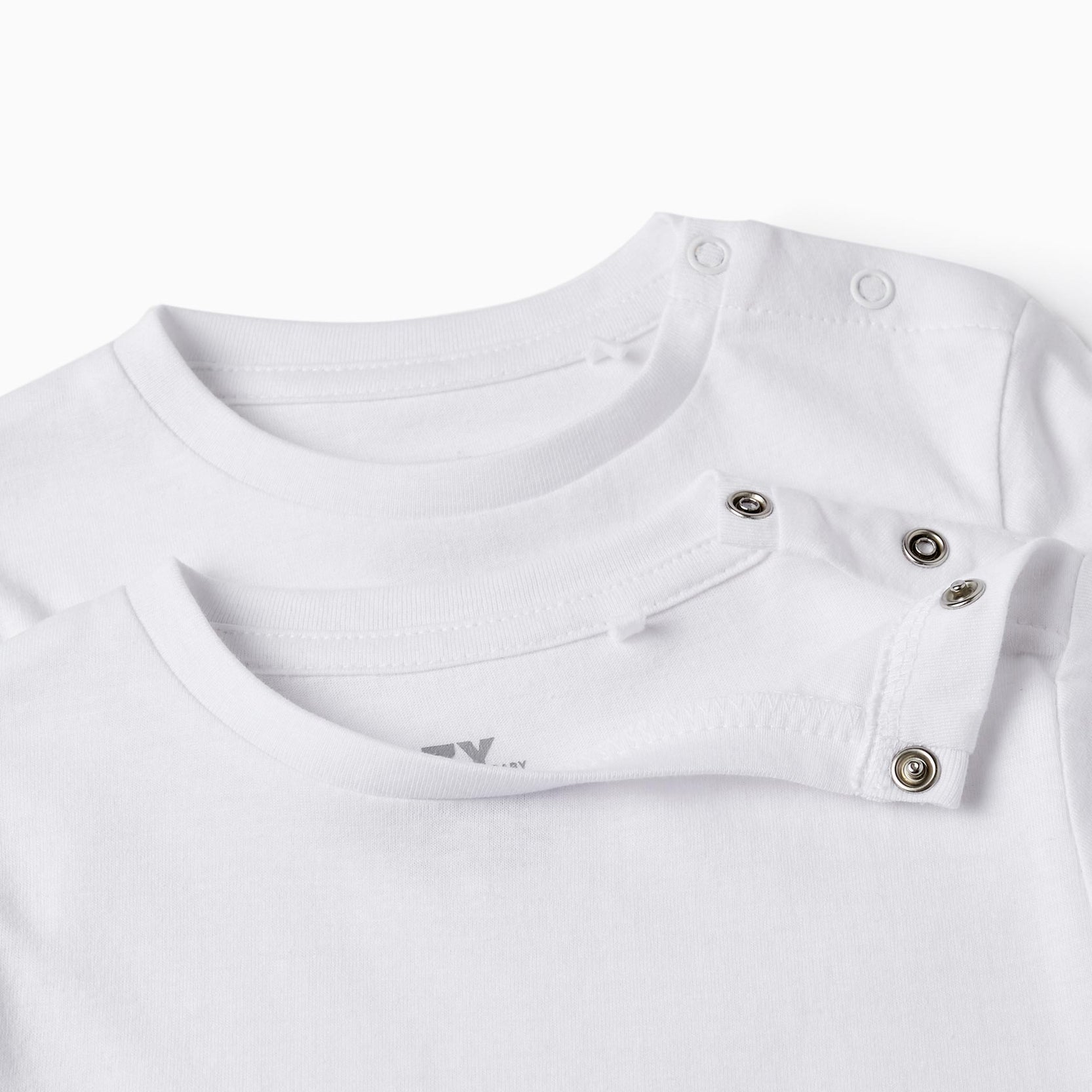 Pack of 2 Long Sleeve T-Shirts for Baby Boys, White