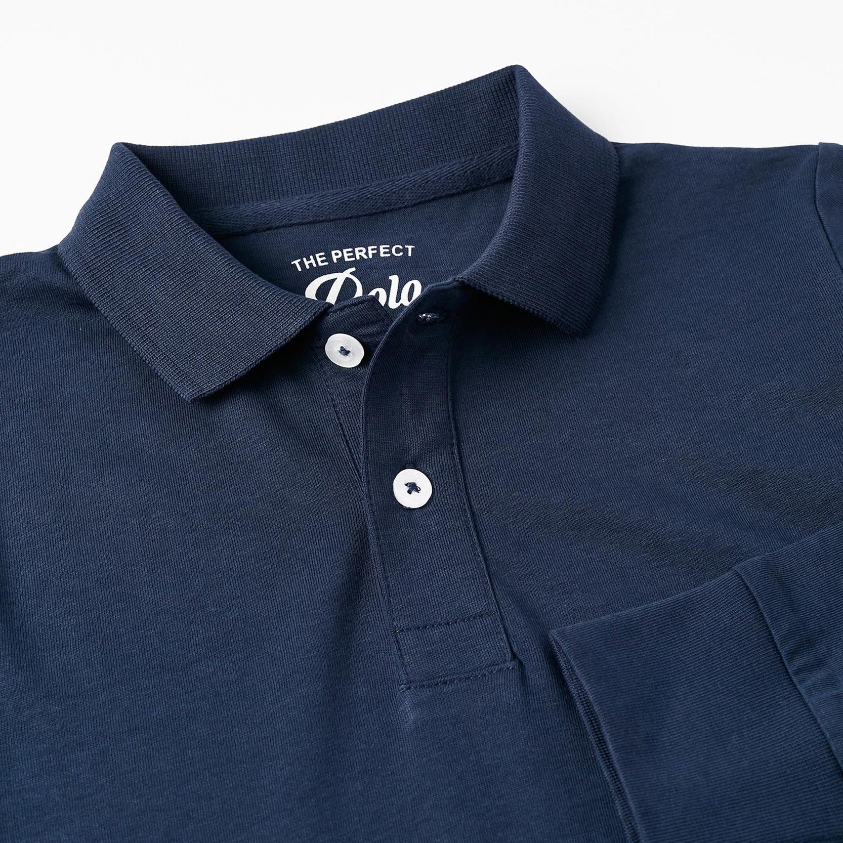 Long Sleeve Cotton Polo for Boys, Dark Blue