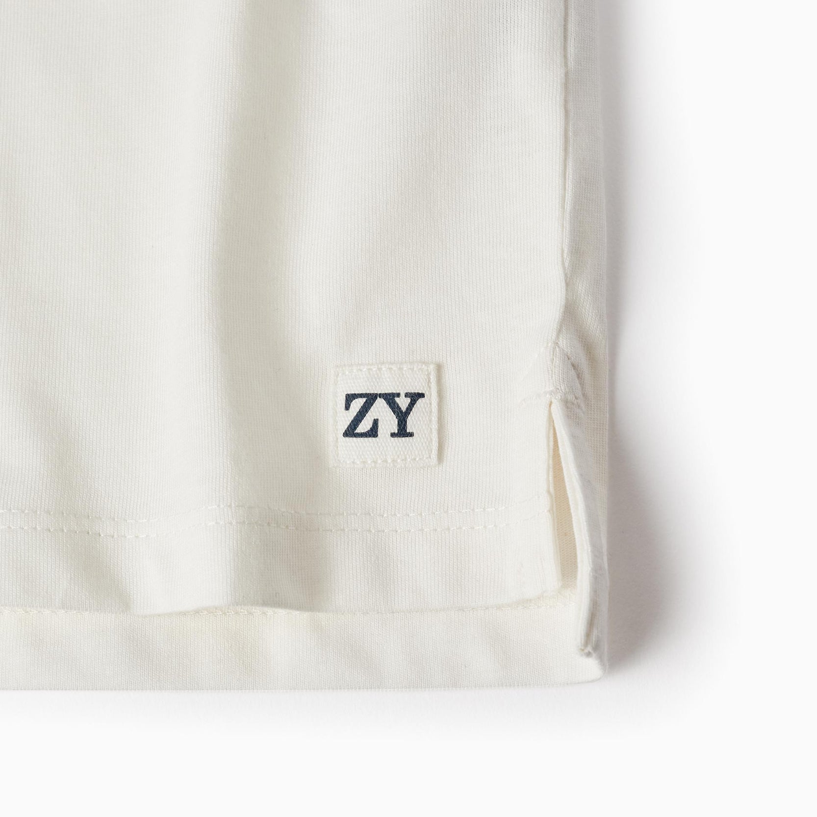 Long Sleeve Cotton Polo for Boys, White