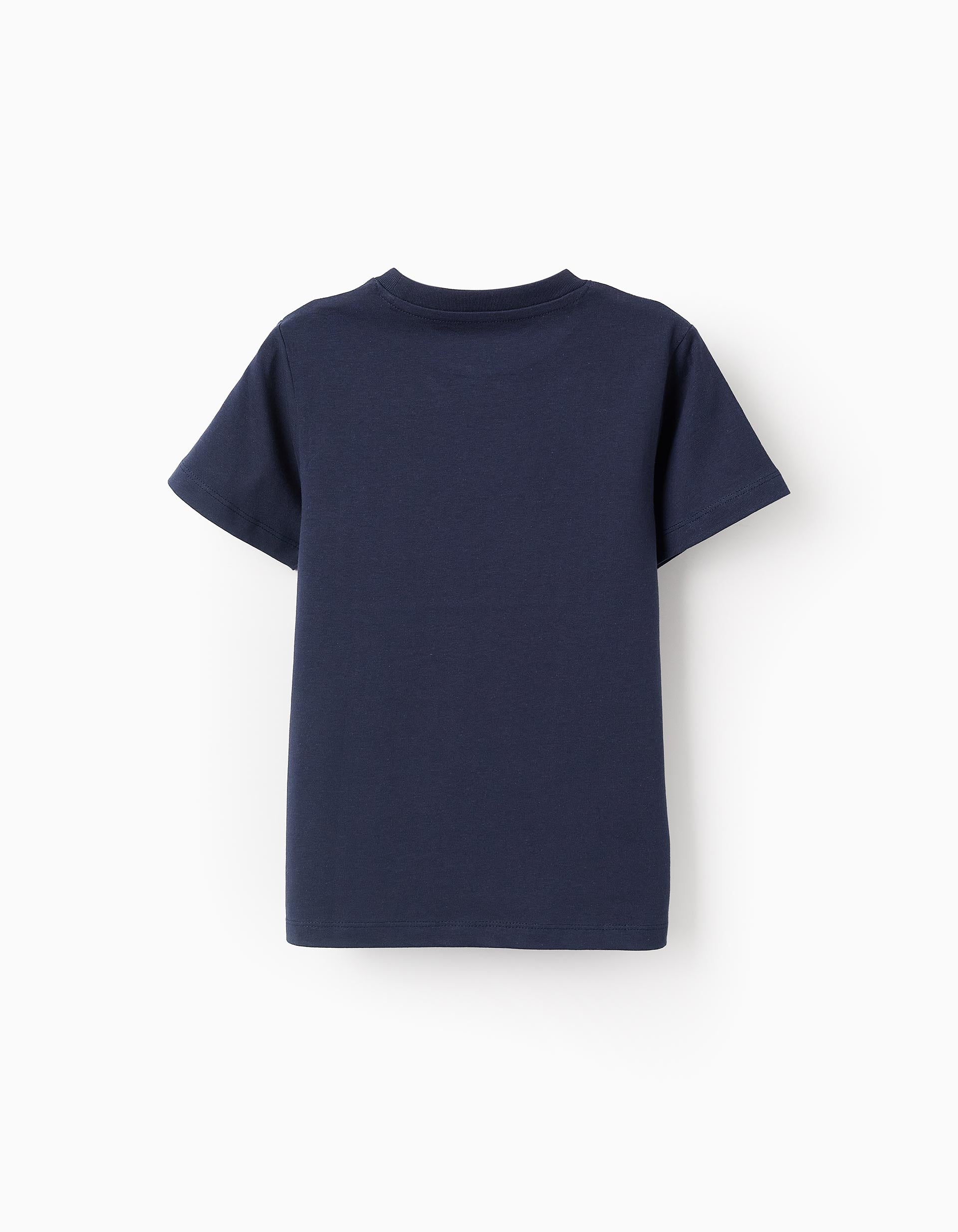 Pack of 2 Cotton T-shirts for Boys, Dark Blue