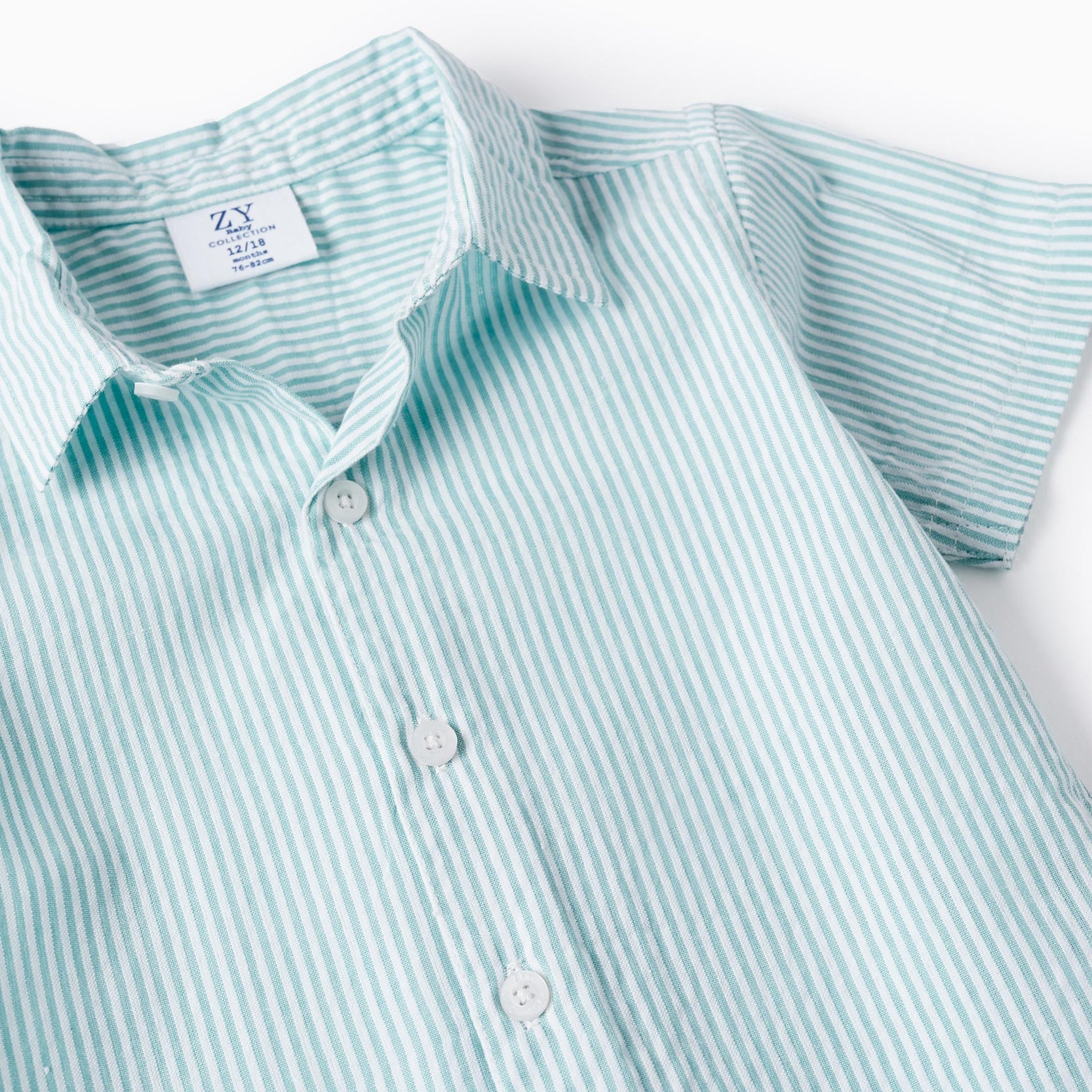 Striped Shirt for Baby Boys, Green/White