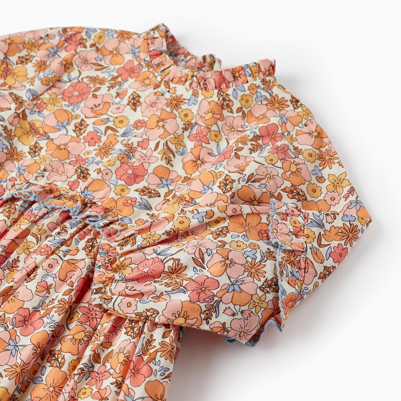 Cotton Dress with Floral Pattern for Baby Girls, Multicolour