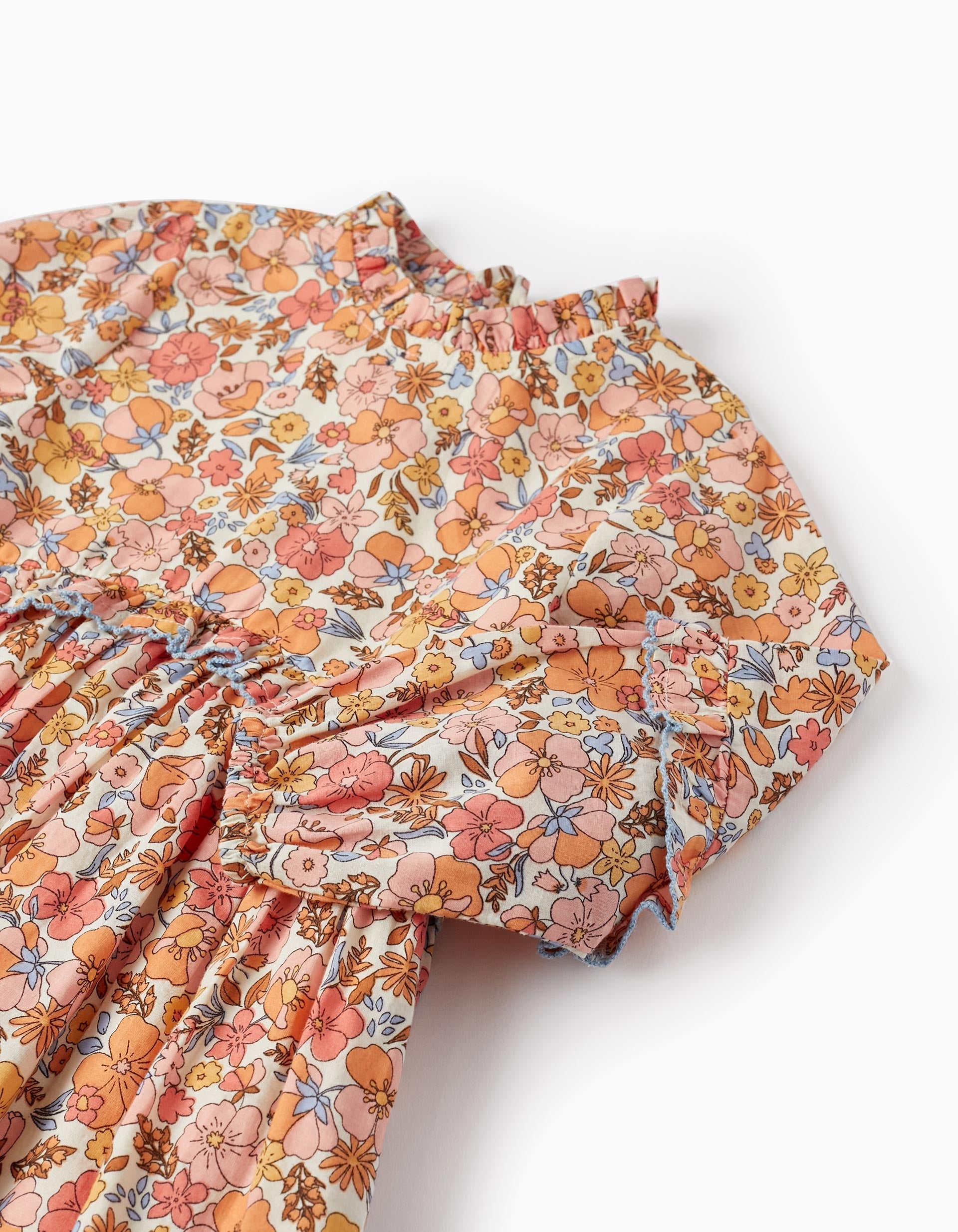 Cotton Dress with Floral Pattern for Baby Girls, Multicolour